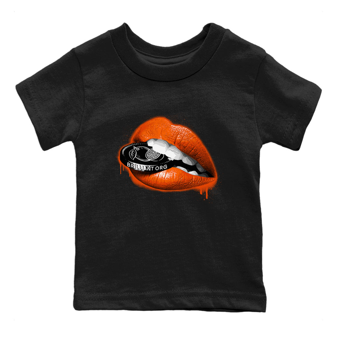 Air Jordan 12 Brilliant Orange Sneaker Match Tees Lips Coin Streetwear Sneaker Shirt 12s Brilliant Orange Tee Kids Shirts Black 2