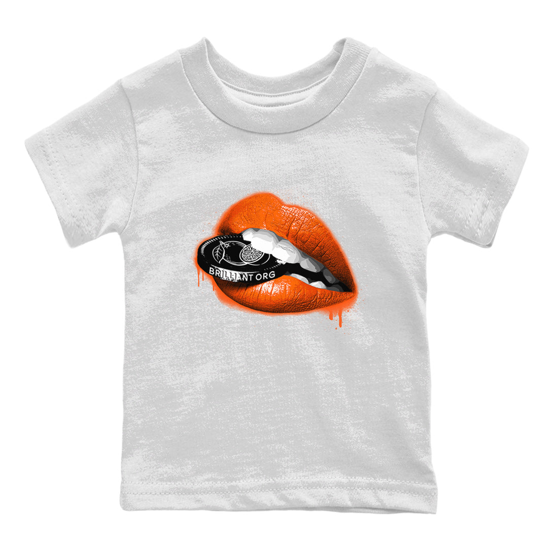 Air Jordan 12 Brilliant Orange Sneaker Match Tees Lips Coin Streetwear Sneaker Shirt 12s Brilliant Orange Tee Kids Shirts White 2