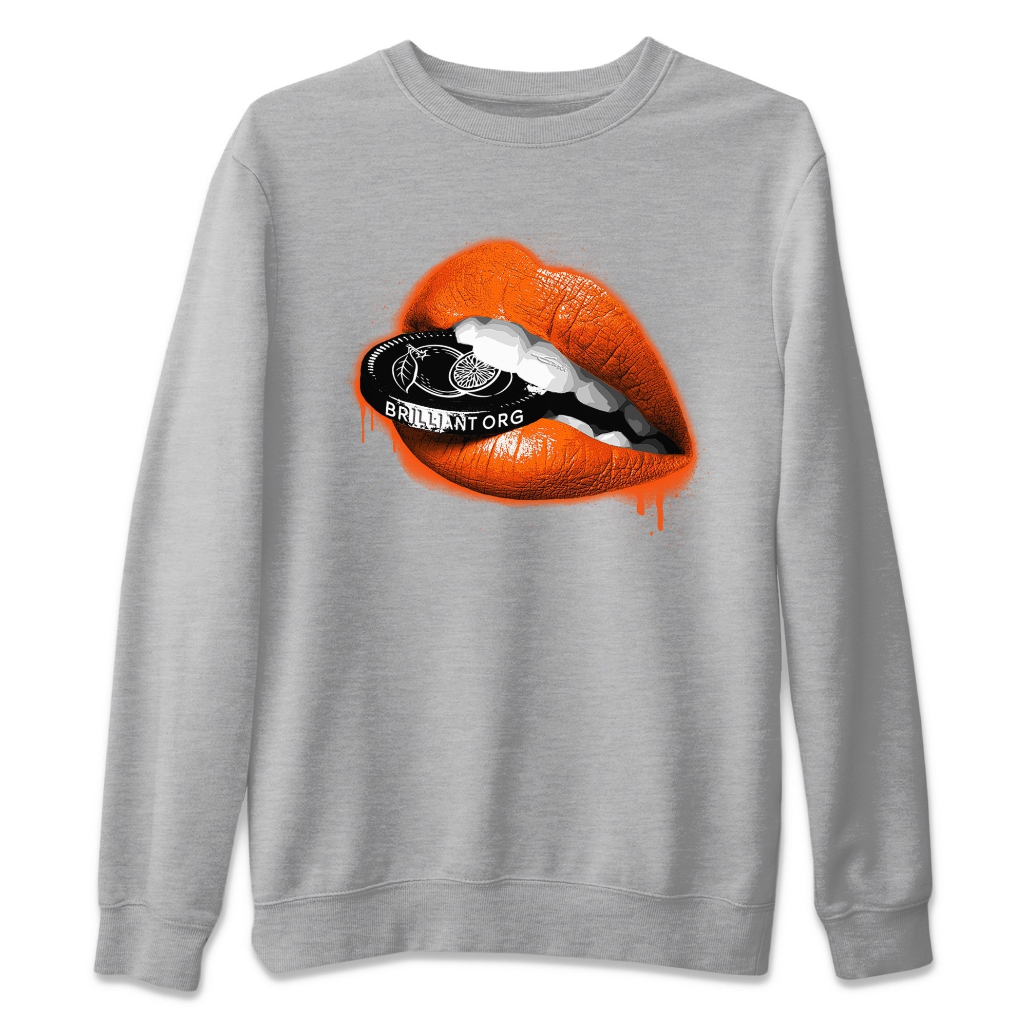Air Jordan 12 Brilliant Orange Sneaker Match Tees Lips Coin Streetwear Sneaker Shirt 12s Brilliant Orange Tee Unisex Shirts Heather Grey 2