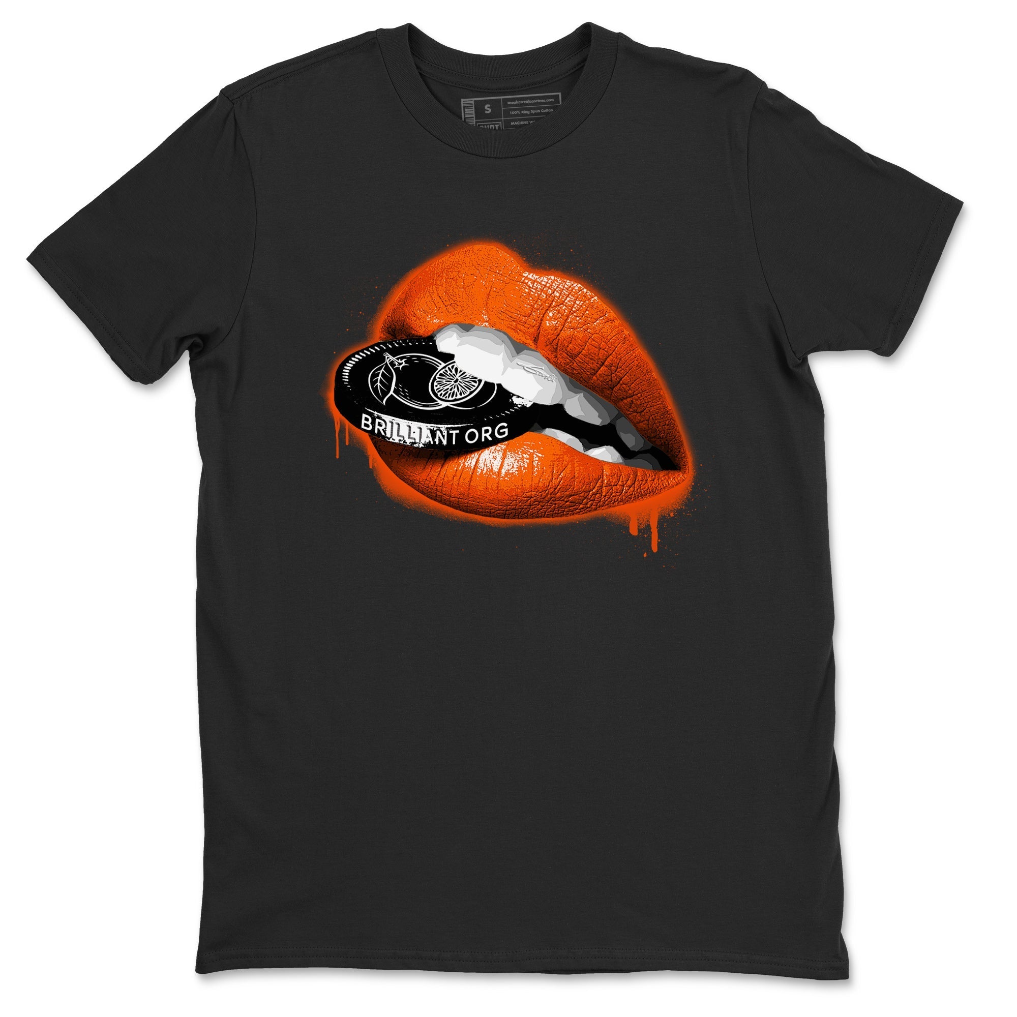 Air Jordan 12 Brilliant Orange Sneaker Match Tees Lips Coin Streetwear Sneaker Shirt 12s Brilliant Orange Tee Unisex Shirts Black 2