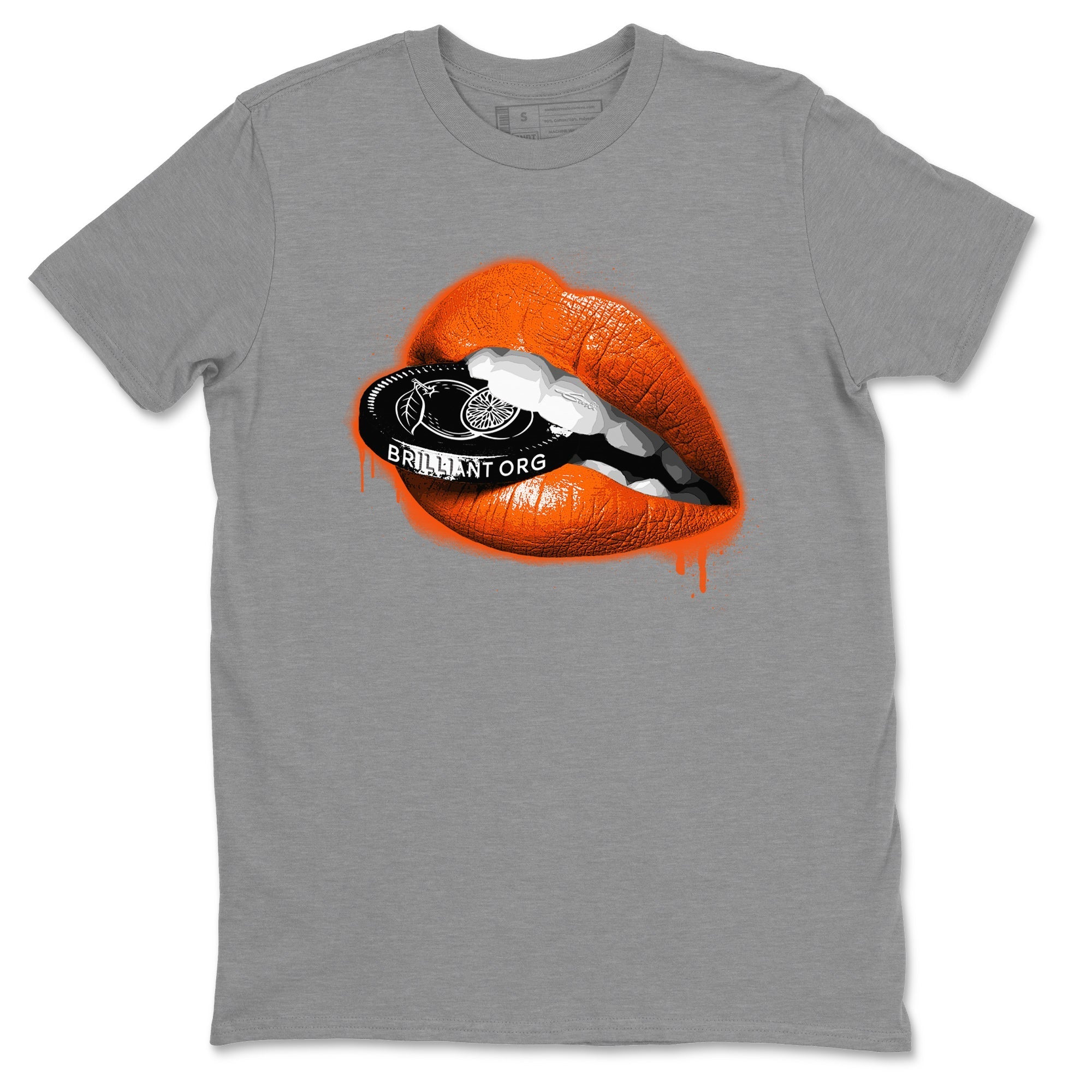 Air Jordan 12 Brilliant Orange Sneaker Match Tees Lips Coin Streetwear Sneaker Shirt 12s Brilliant Orange Tee Unisex Shirts Heather Grey 2