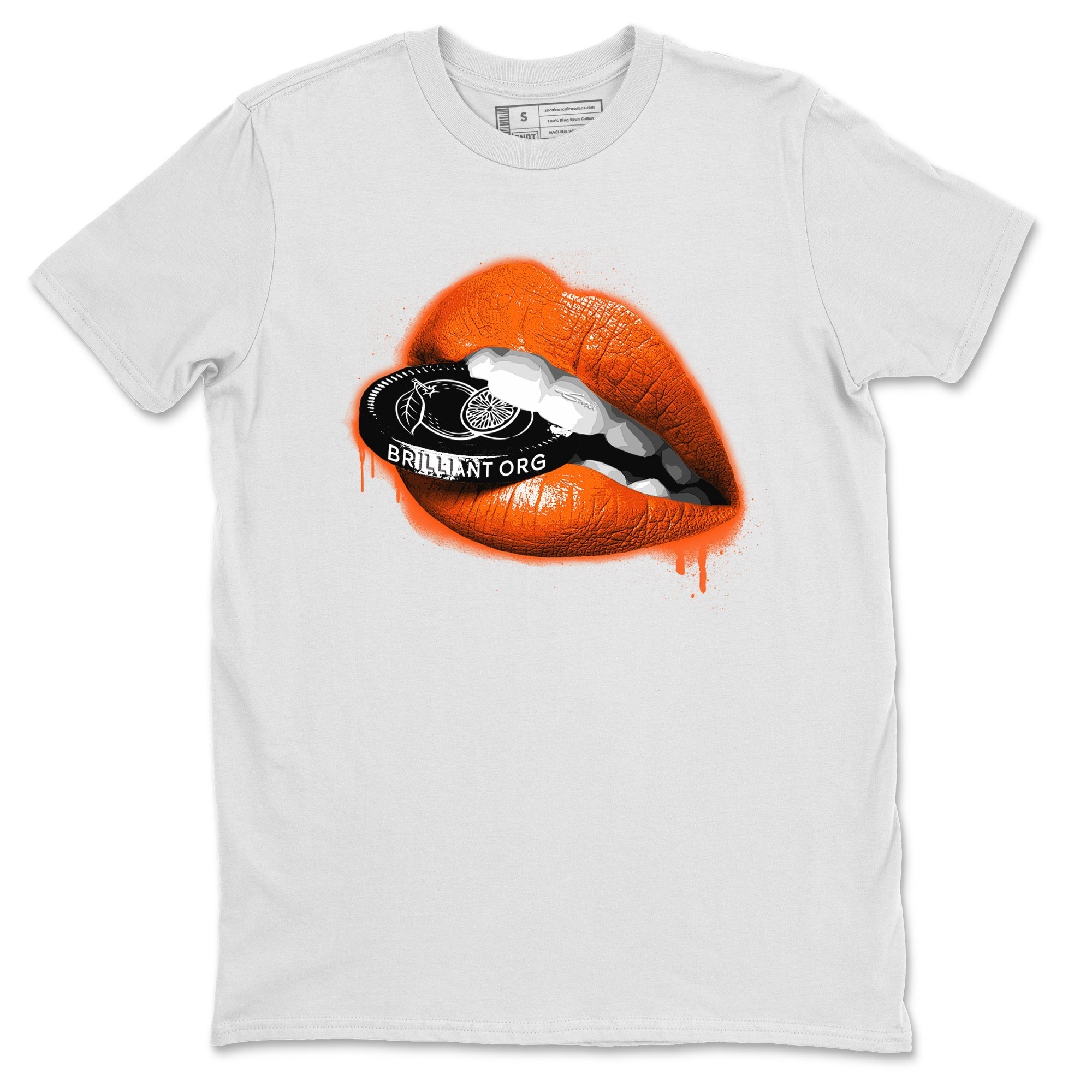 Air Jordan 12 Brilliant Orange Sneaker Match Tees Lips Coin Streetwear Sneaker Shirt 12s Brilliant Orange Tee Unisex Shirts White 2