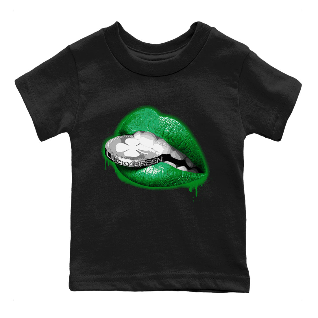 Air Jordan 3 Lucky Green Shirt To Match Jordans Lips Coin Sneaker Tees Air Jordan 3 WMNS Lucky Green Drip Gear Zone Sneaker Matching Clothing Kids Shirts Black 2