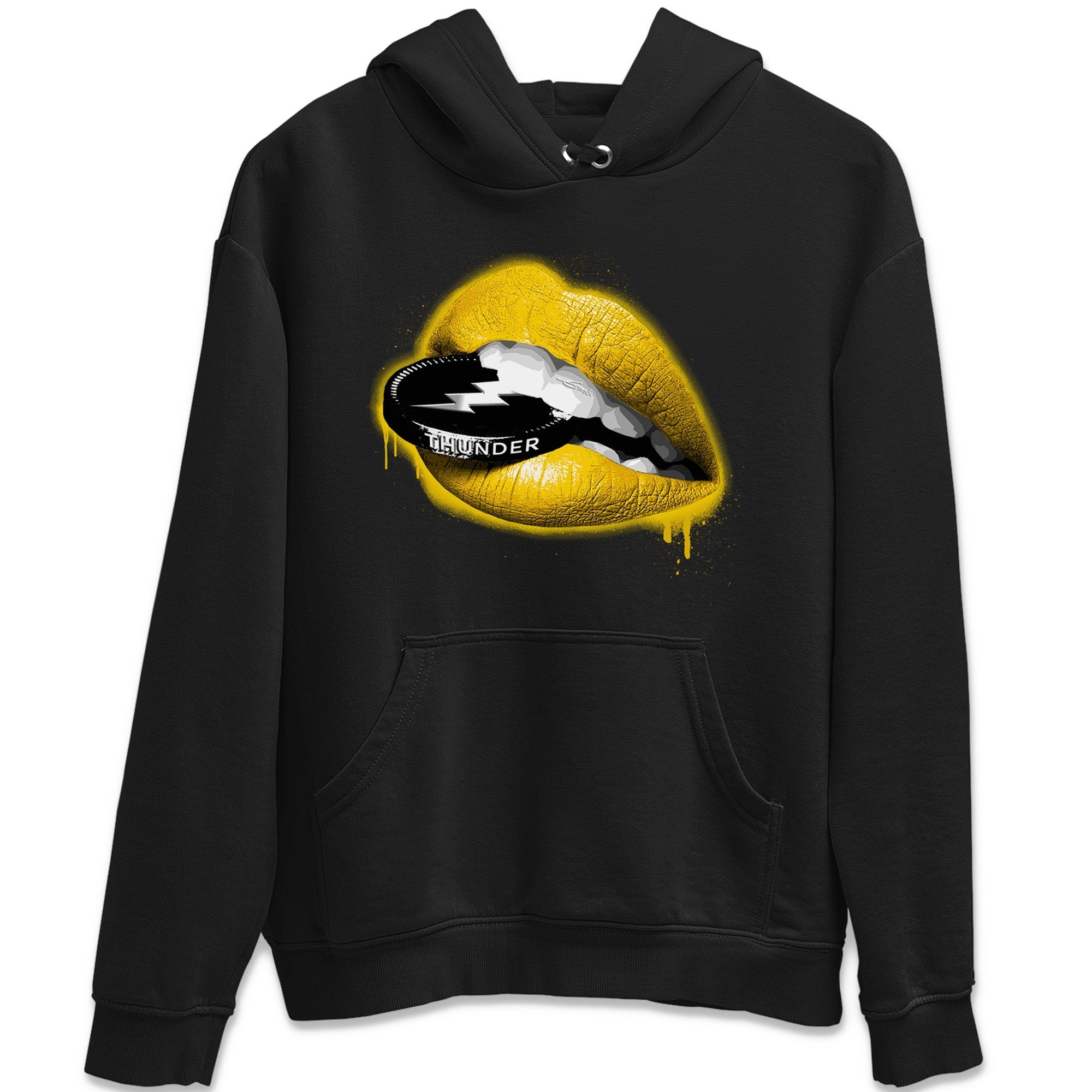 Air Jordan 4 Thunder Sneaker Match Tees Lips Coin Streetwear Sneaker Shirt Air Jordan 4 Retro Thunder Sneaker Release Tees Unisex Shirts Black 2