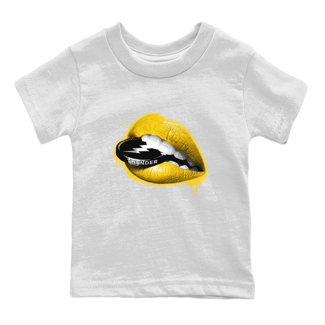 Air Jordan 4 Thunder Sneaker Match Tees Lips Coin Streetwear Sneaker Shirt Air Jordan 4 Retro Thunder Sneaker Release Tees Kids Shirts White 2