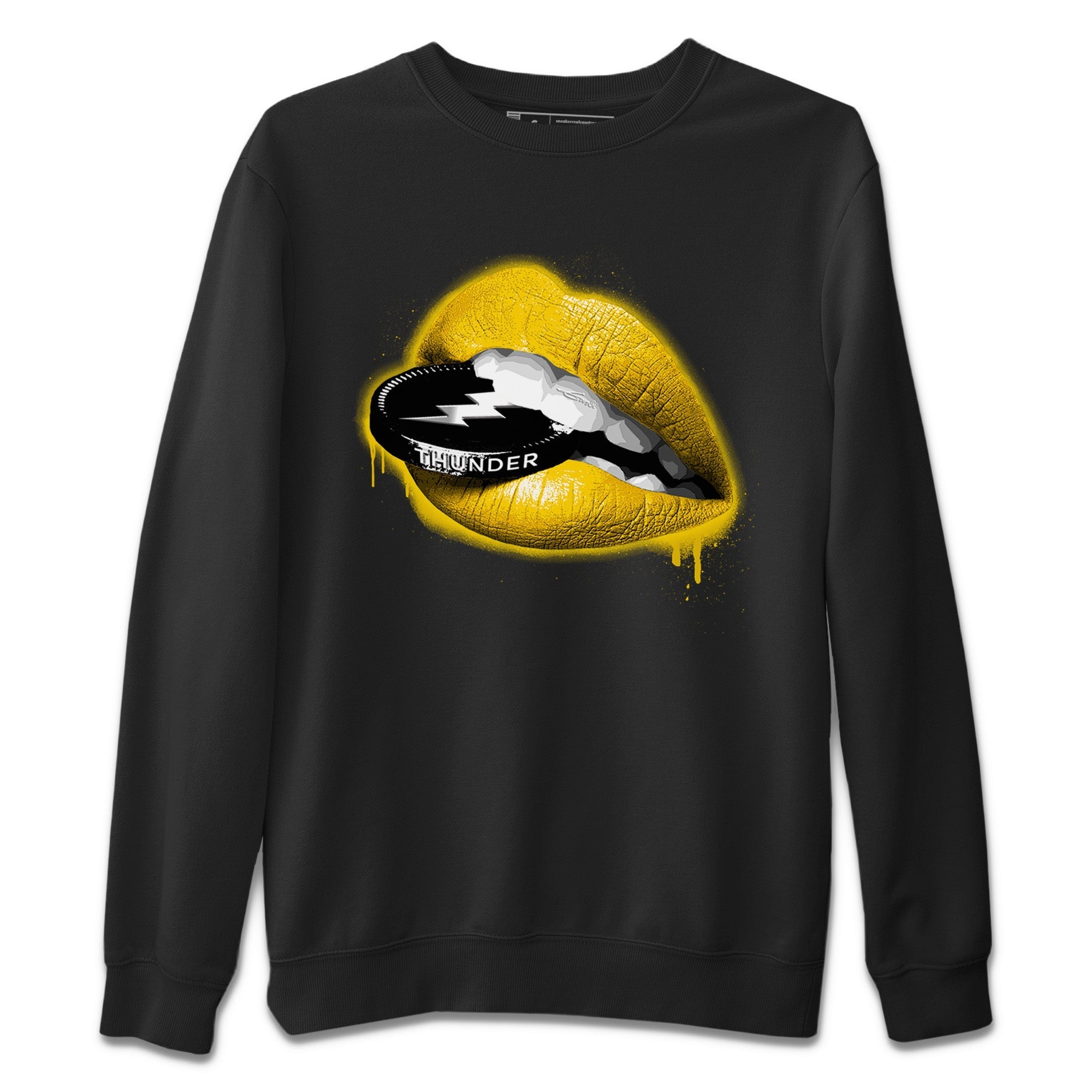 Air Jordan 4 Thunder Sneaker Match Tees Lips Coin Streetwear Sneaker Shirt Air Jordan 4 Retro Thunder Sneaker Release Tees Unisex Shirts Black 2