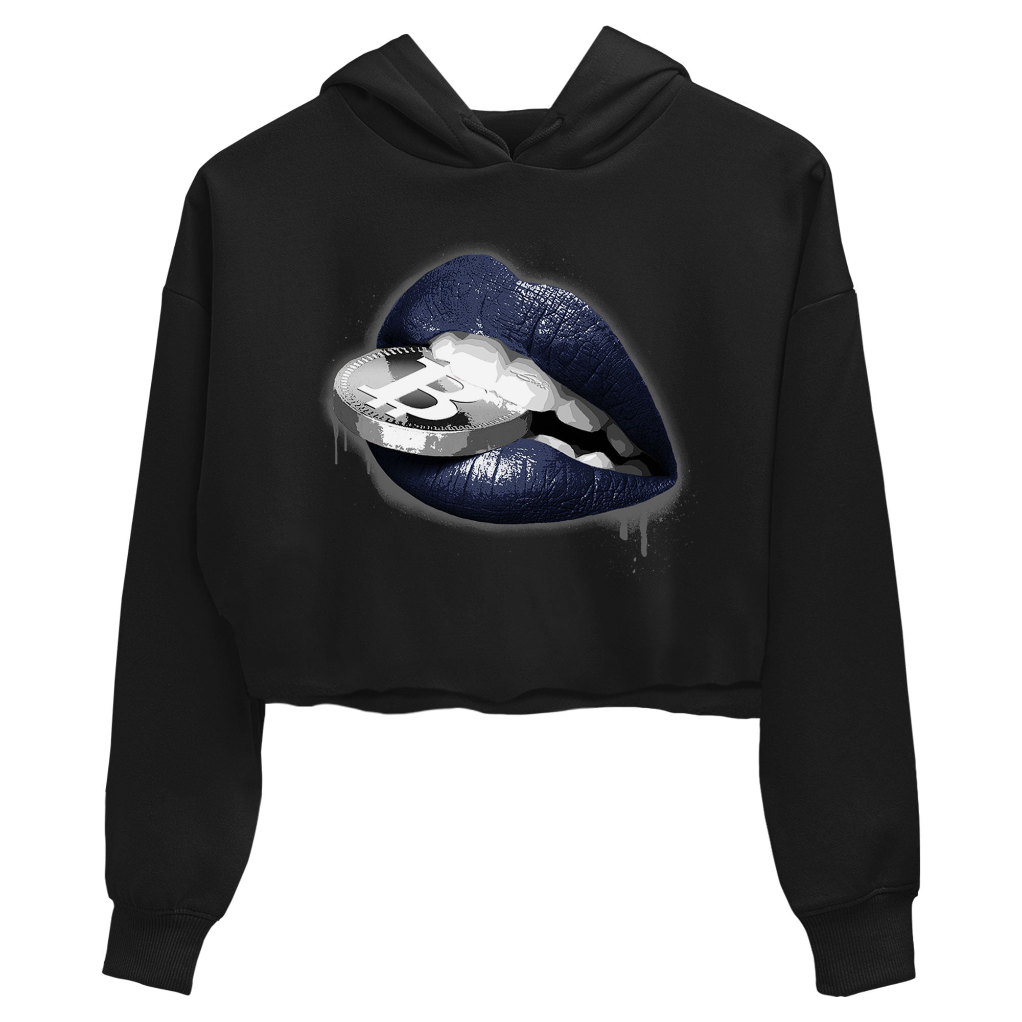 Georgetown 5s shirt to match jordans Lips Coin Streetwear Sneaker Shirt Air Jordan 5 Retro Georgetown Drip Gear Zone Sneaker Matching Clothing Black 2 Crop T-Shirt