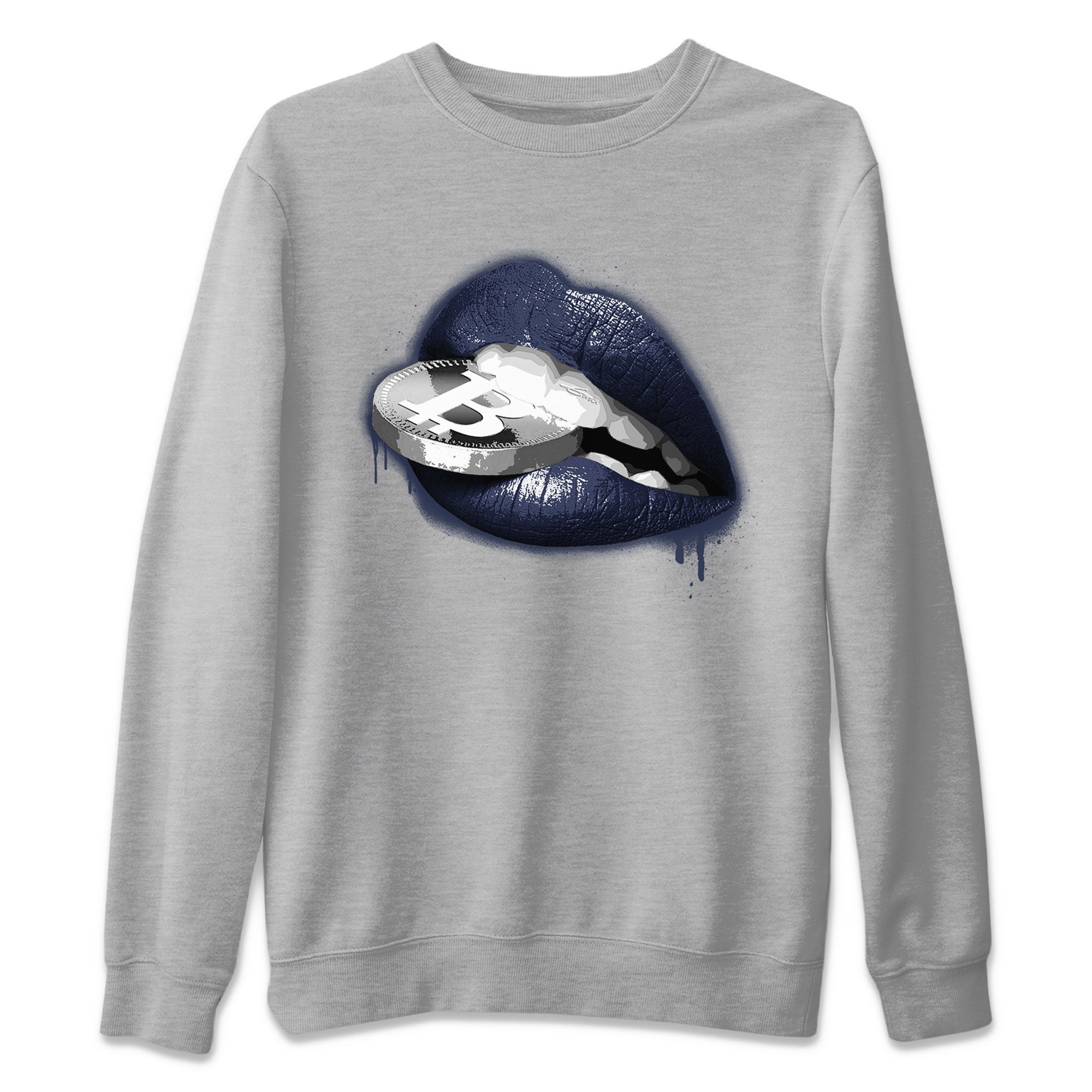 Georgetown 5s shirt to match jordans Lips Coin Streetwear Sneaker Shirt Air Jordan 5 Retro Georgetown Drip Gear Zone Sneaker Matching Clothing Unisex Heather Grey 2 T-Shirt