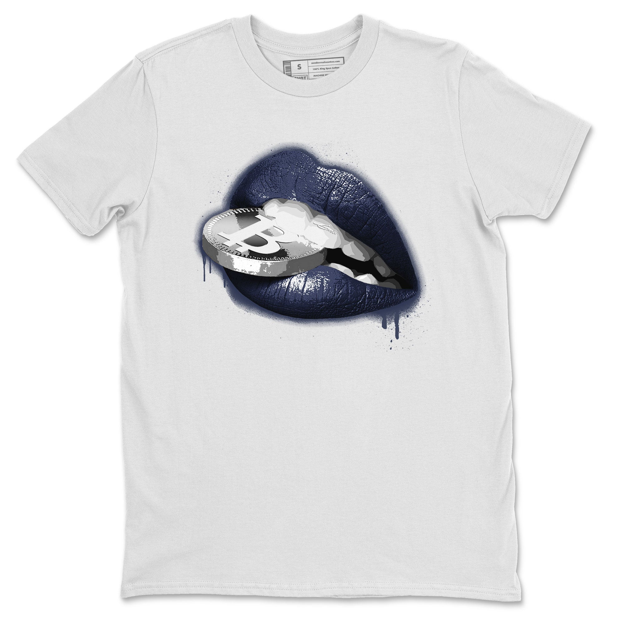 Georgetown 5s shirt to match jordans Lips Coin Streetwear Sneaker Shirt Air Jordan 5 Retro Georgetown Drip Gear Zone Sneaker Matching Clothing Unisex White 2 T-Shirt