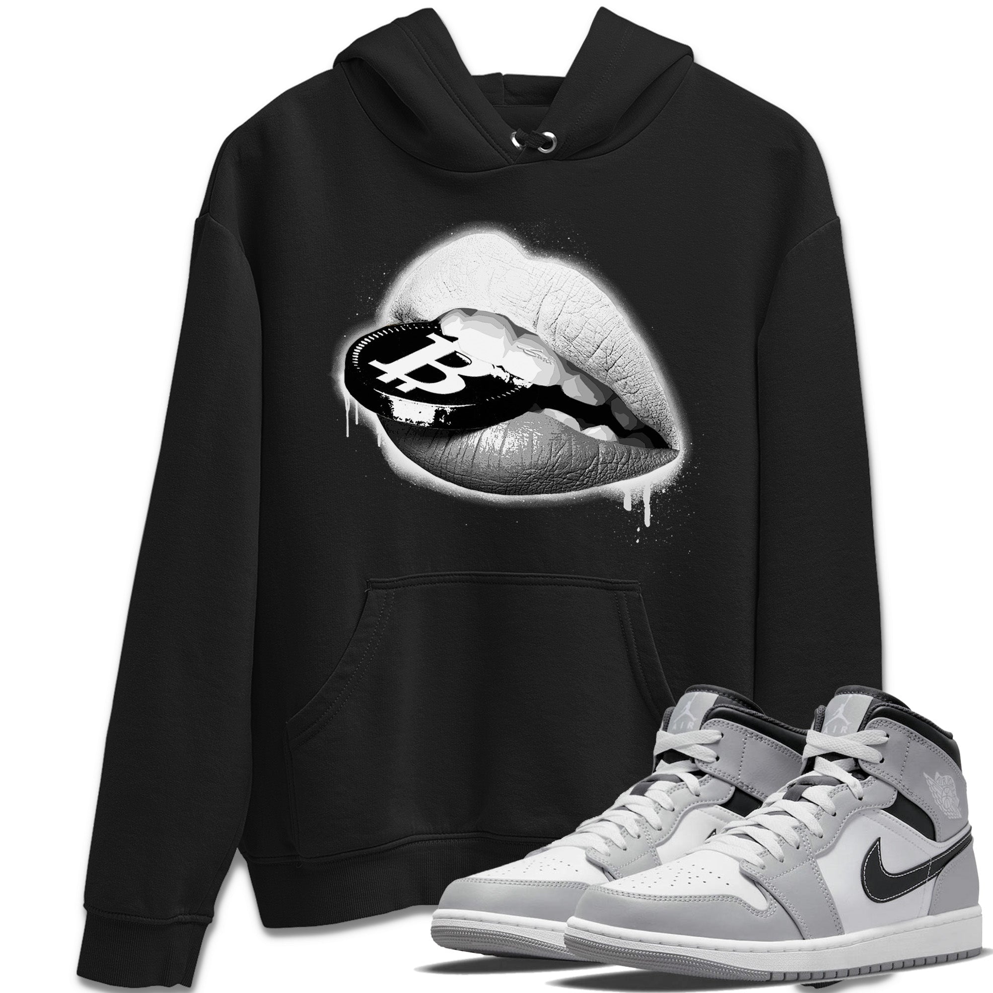 Jordan 1 Light Smoke Grey Sneaker Matching T-Shirt Lips Coin Sneaker Tees Jordan 1 Light Smoke Grey Sneaker Release Tees Crew Neck Tees