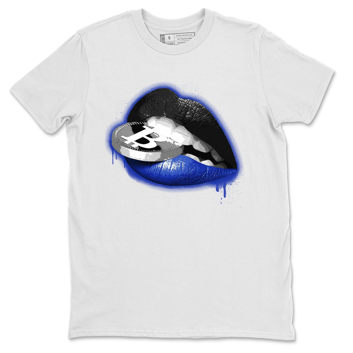 Jordan 12 Hyper Royal Sneaker Matching T-Shirt Lips Coin Sneaker Tees Jordan 12 Hyper Royal Sneaker Release Tees Crew Neck Tees