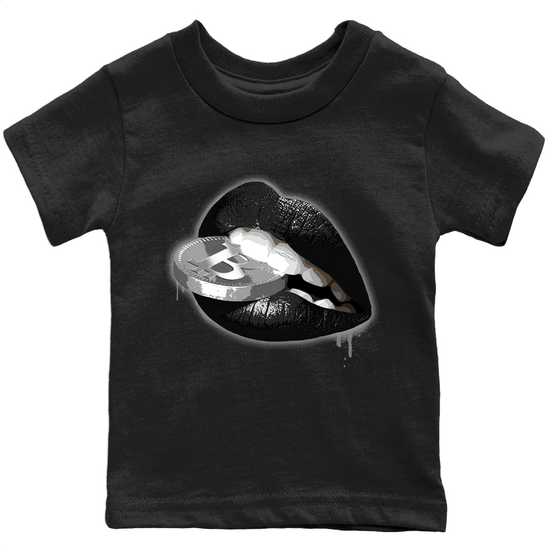 Jordan 4 Black Canvas Sneaker Matching T-Shirt Lips Coin Sneaker Tees Jordan 4 Black Canvas Sneaker Release Tees Kids Shirts