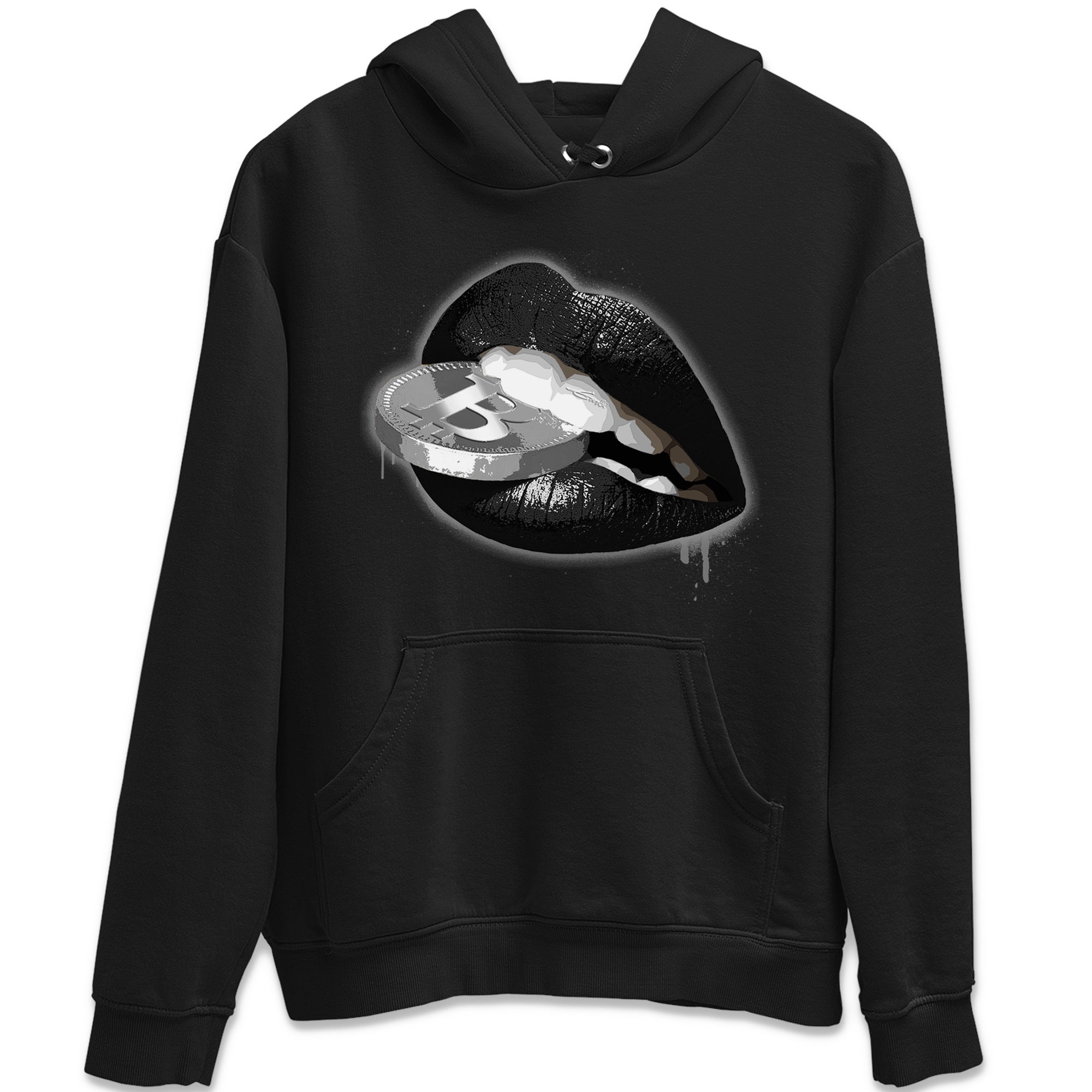 Jordan 4 Black Canvas Sneaker Matching T-Shirt Lips Coin Sneaker Tees Jordan 4 Black Canvas Sneaker Release Tees Crew Neck Tees