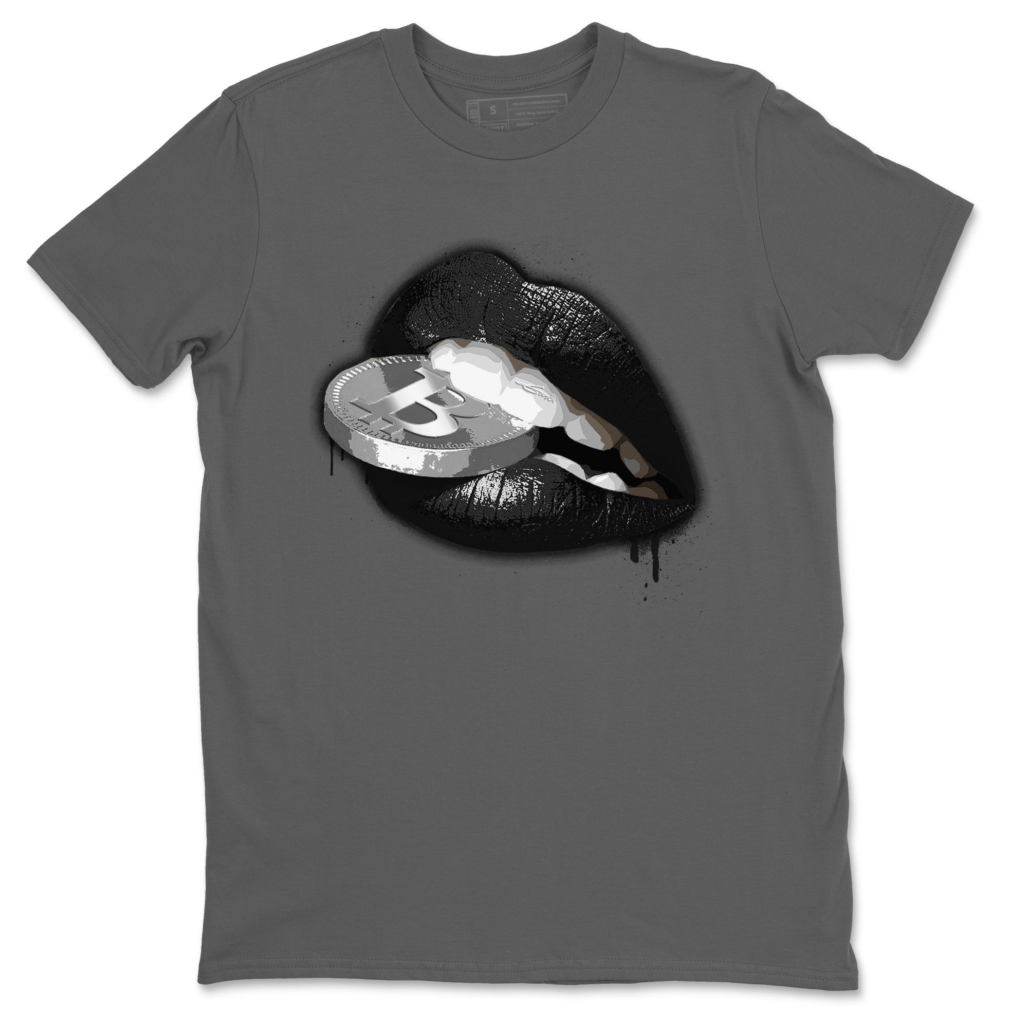 Jordan 4 Black Canvas Sneaker Matching T-Shirt Lips Coin Sneaker Tees Jordan 4 Black Canvas Sneaker Release Tees Crew Neck Tees