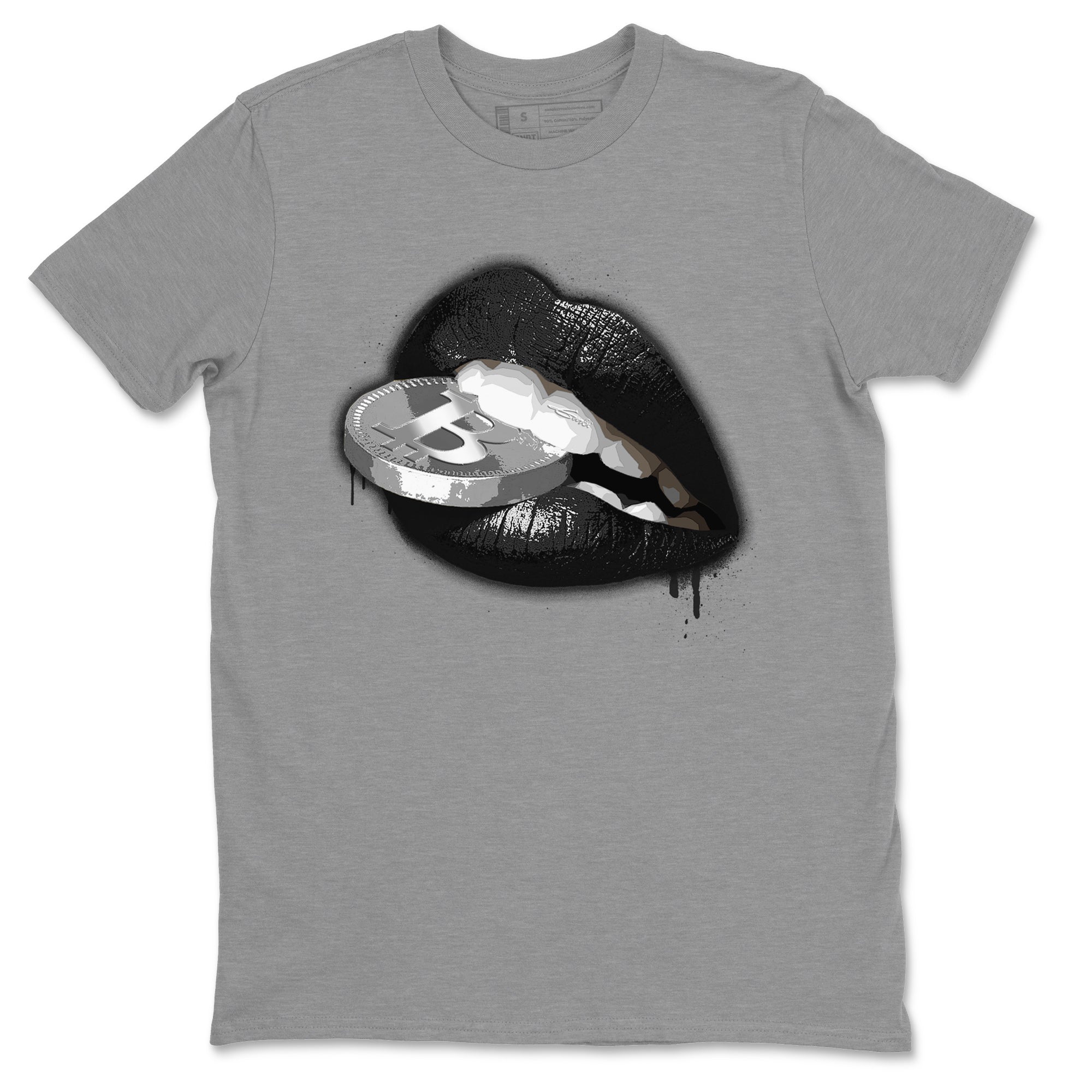 Jordan 4 Black Canvas Sneaker Matching T-Shirt Lips Coin Sneaker Tees Jordan 4 Black Canvas Sneaker Release Tees Crew Neck Tees