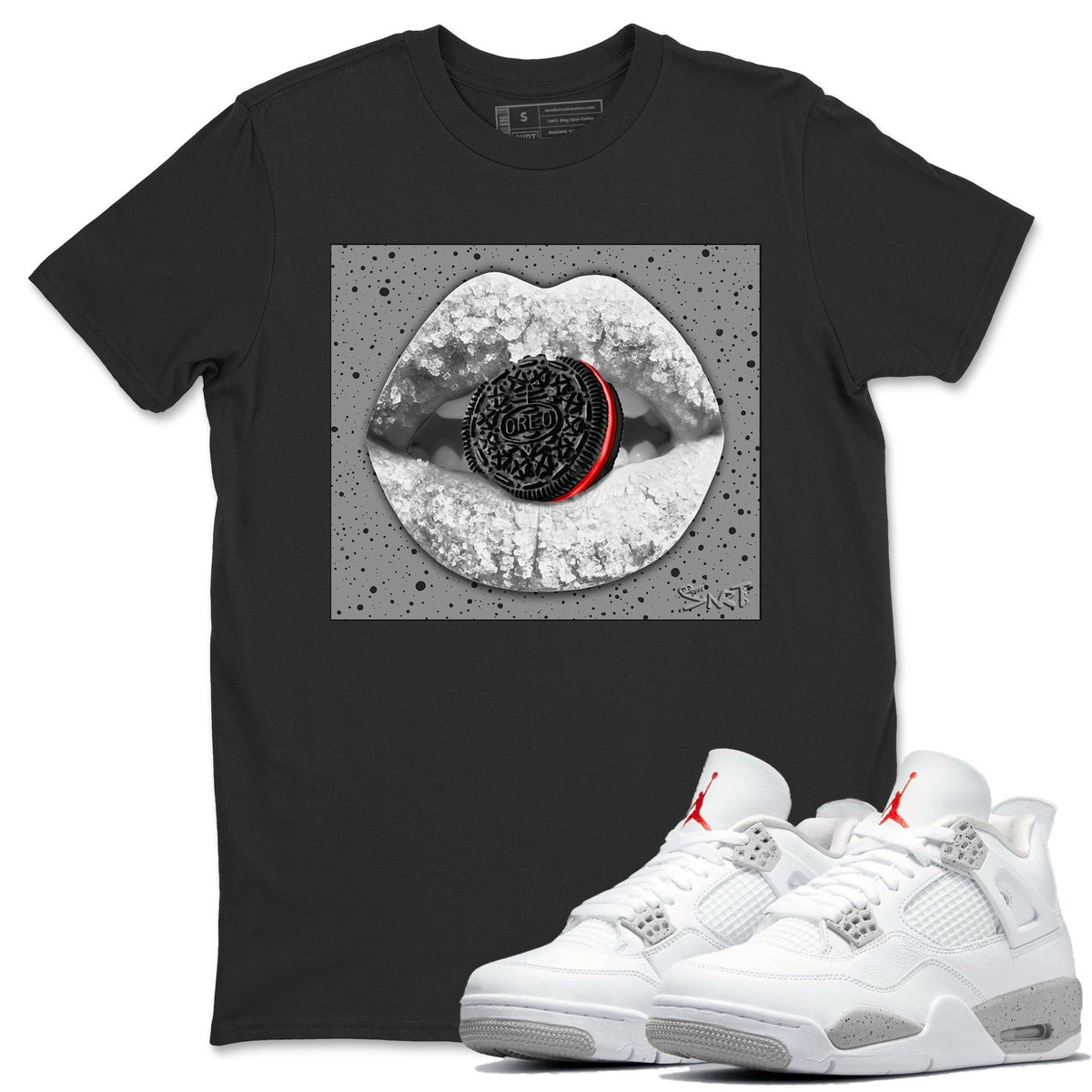 Jordan 4 Tech Grey Shirt To Match Jordans Lips Cookie Sneaker Tees Jordan 4 Tech Grey Drip Gear Zone Sneaker Matching Clothing Unisex Shirts