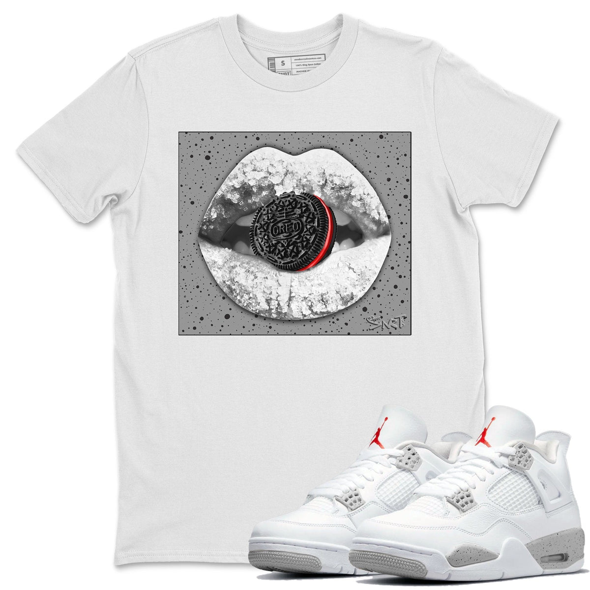 Jordan 4 Tech Grey Shirt To Match Jordans Lips Cookie Sneaker Tees Jordan 4 Tech Grey Drip Gear Zone Sneaker Matching Clothing Unisex Shirts