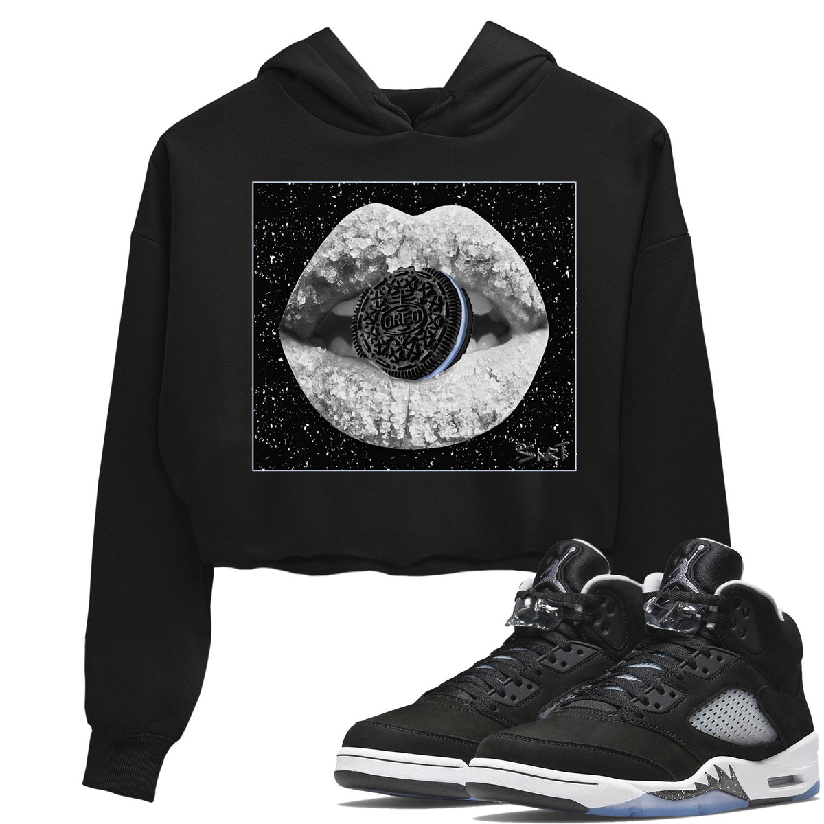 Jordan 5 Moonlight Sneaker Matching T-Shirt Lips Cookie Sneaker Tees Jordan 5 Moonlight Sneaker Release Tees Women's Shirts