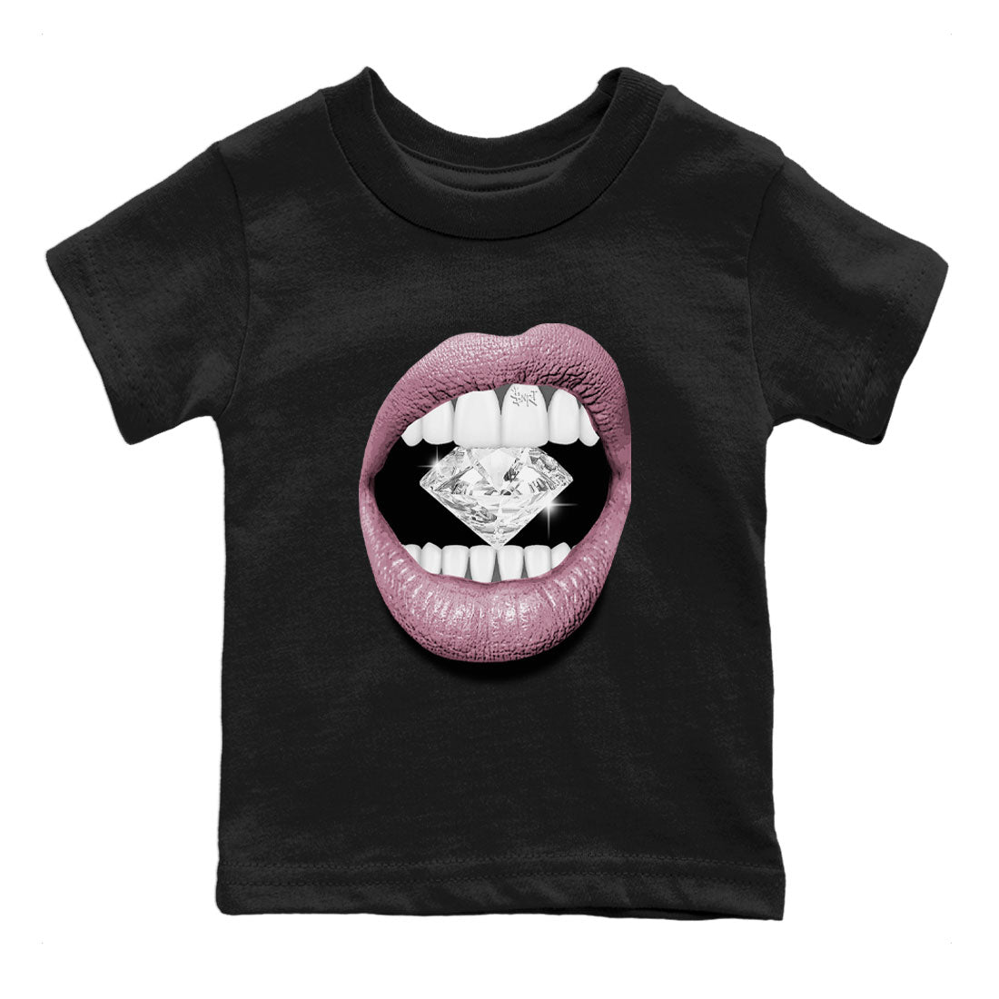 Air Jordan 1 Mauve shirt to match jordans Lips Diamond crew neck streetwear t-shirt AJ1 High OG Mauve Drip Gear Zone Crew Neck Sneaker Matching TeeBaby Toddler Black 2 Sneaker Matching Tee