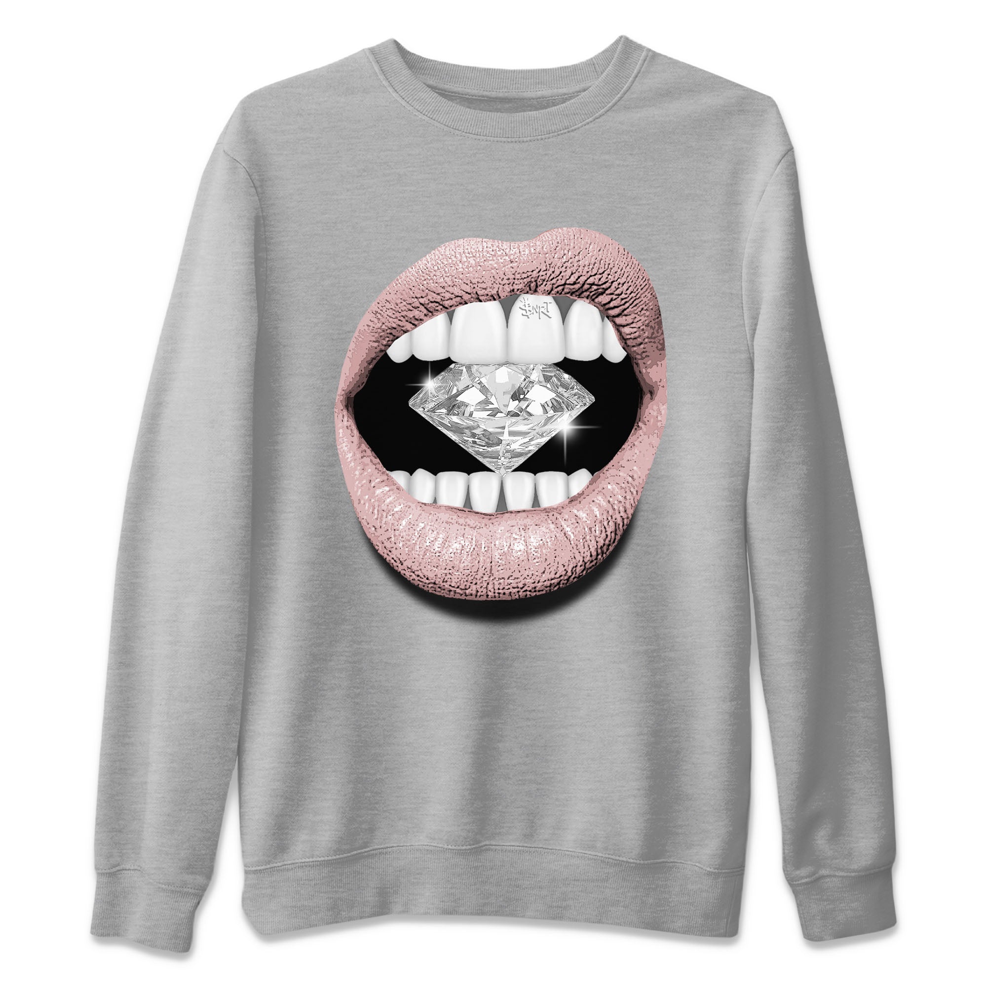 Air Jordan 1 Washed Pink Sneaker Match Tees Lips Diamond Streetwear Sneaker Shirt Air Jordan 1 High OG WMNS Washed Pink Tees Unisex Shirts Heather Grey 2