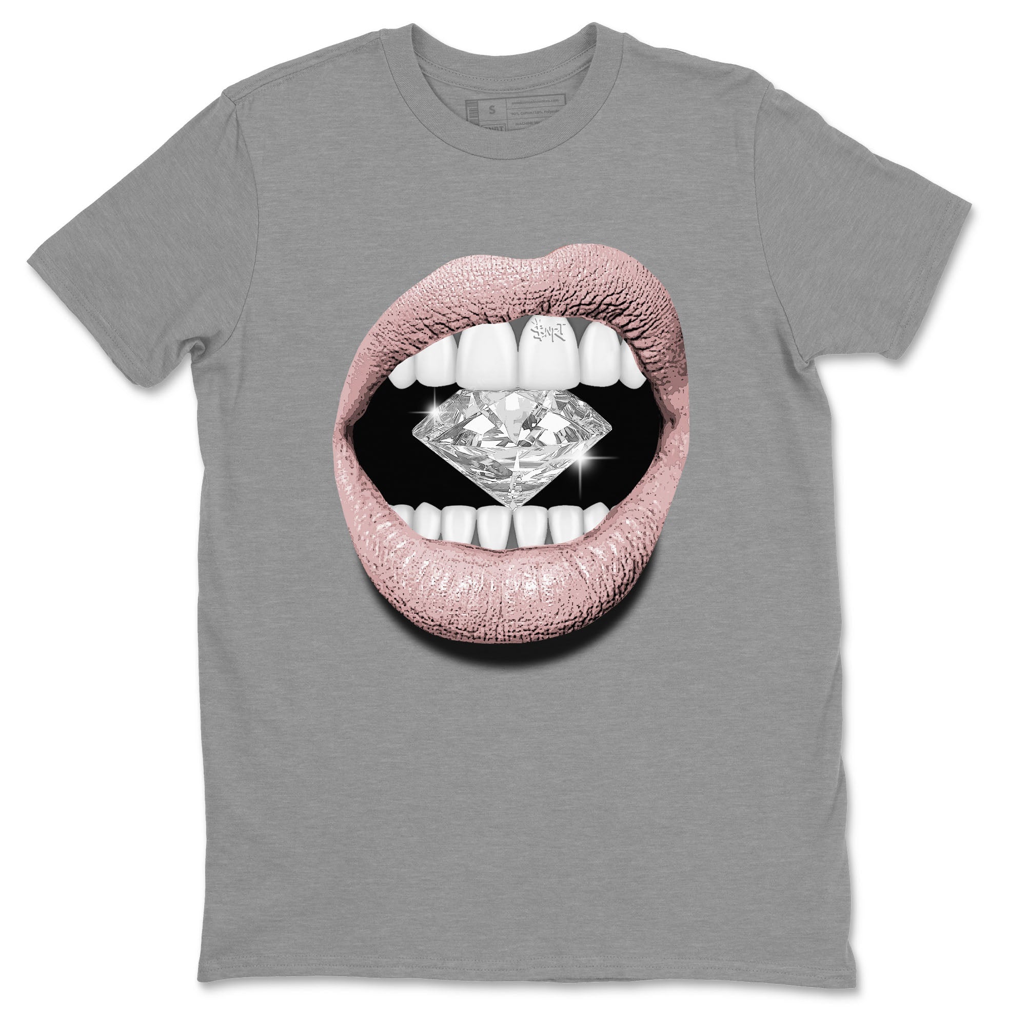 Air Jordan 1 Washed Pink Sneaker Match Tees Lips Diamond Streetwear Sneaker Shirt Air Jordan 1 High OG WMNS Washed Pink Tees Unisex Shirts Heather Grey 2