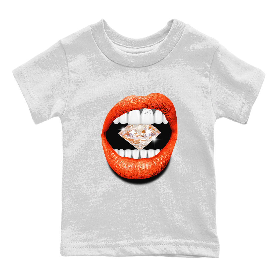 Air Jordan 12 Brilliant Orange Sneaker Match Tees Lips Diamond Streetwear Sneaker Shirt Air Jordan 12 WMNS Brilliant Orange Tees Kids Shirts White 2