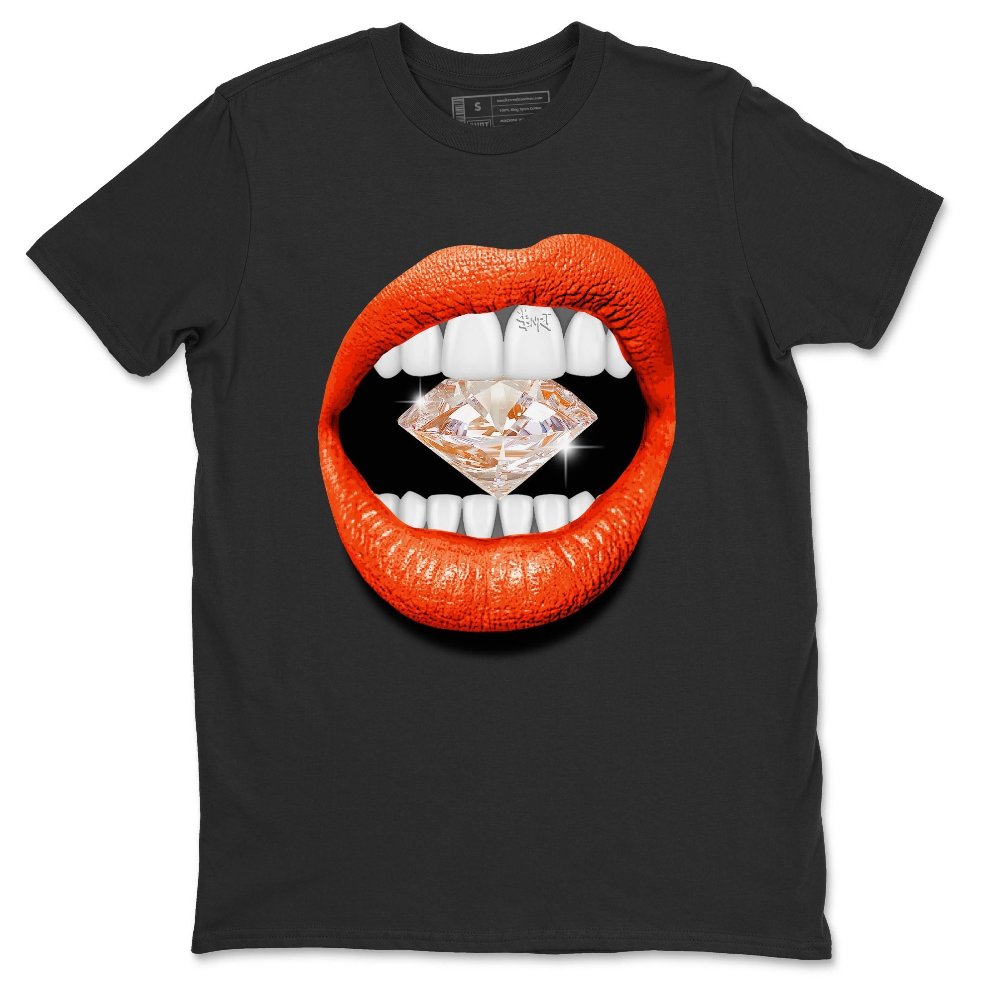Air Jordan 12 Brilliant Orange Sneaker Match Tees Lips Diamond Streetwear Sneaker Shirt Air Jordan 12 WMNS Brilliant Orange Tees Unisex Shirts Black 2