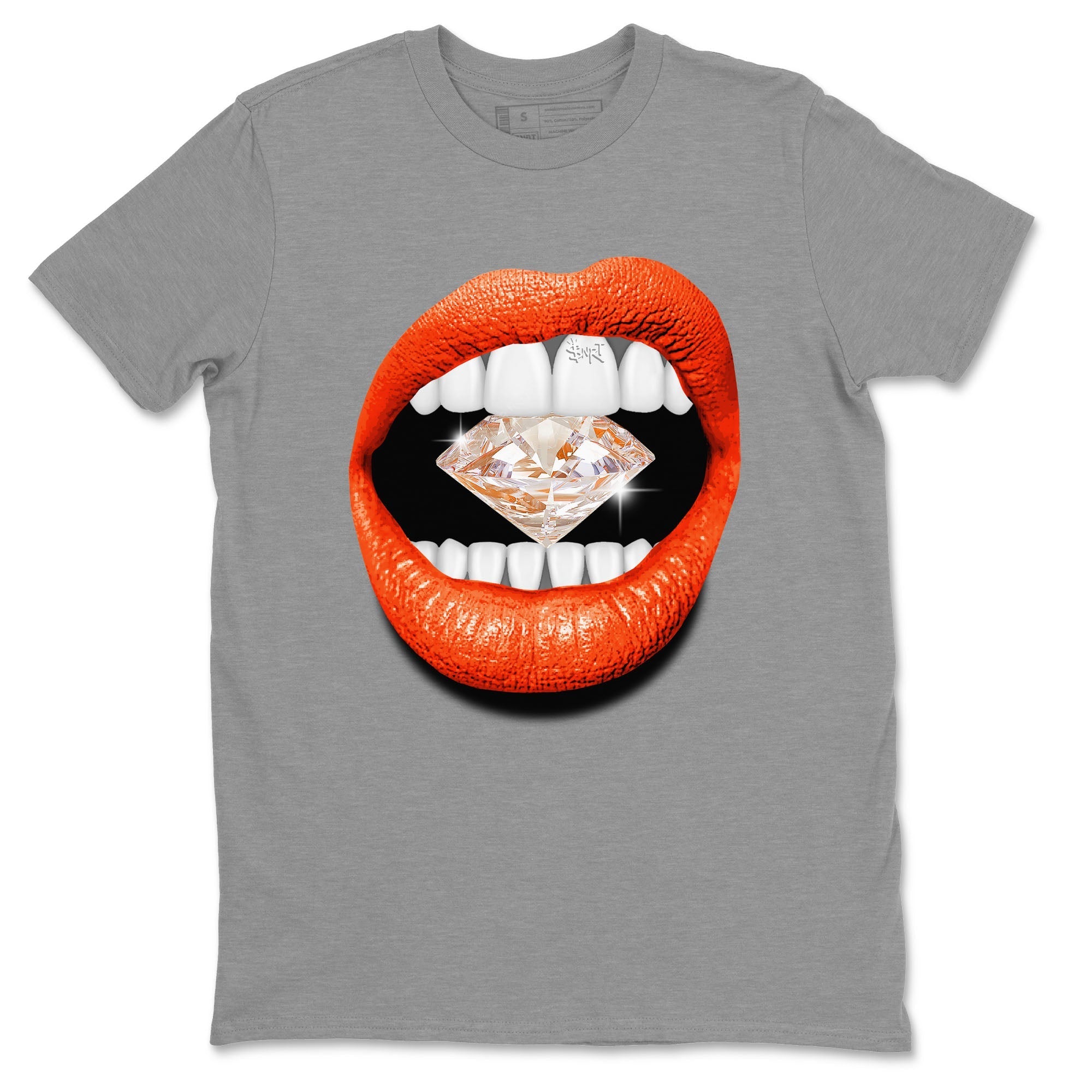 Air Jordan 12 Brilliant Orange Sneaker Match Tees Lips Diamond Streetwear Sneaker Shirt Air Jordan 12 WMNS Brilliant Orange Tees Unisex Shirts Heather Grey 2