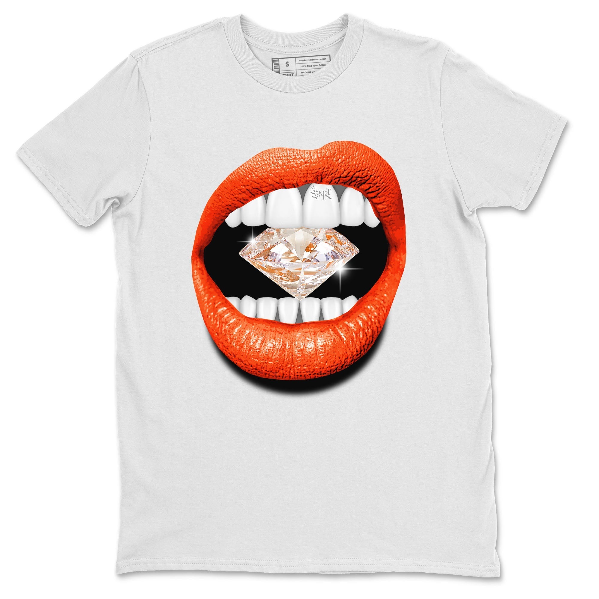 Air Jordan 12 Brilliant Orange Sneaker Match Tees Lips Diamond Streetwear Sneaker Shirt Air Jordan 12 WMNS Brilliant Orange Tees Unisex Shirts White 2