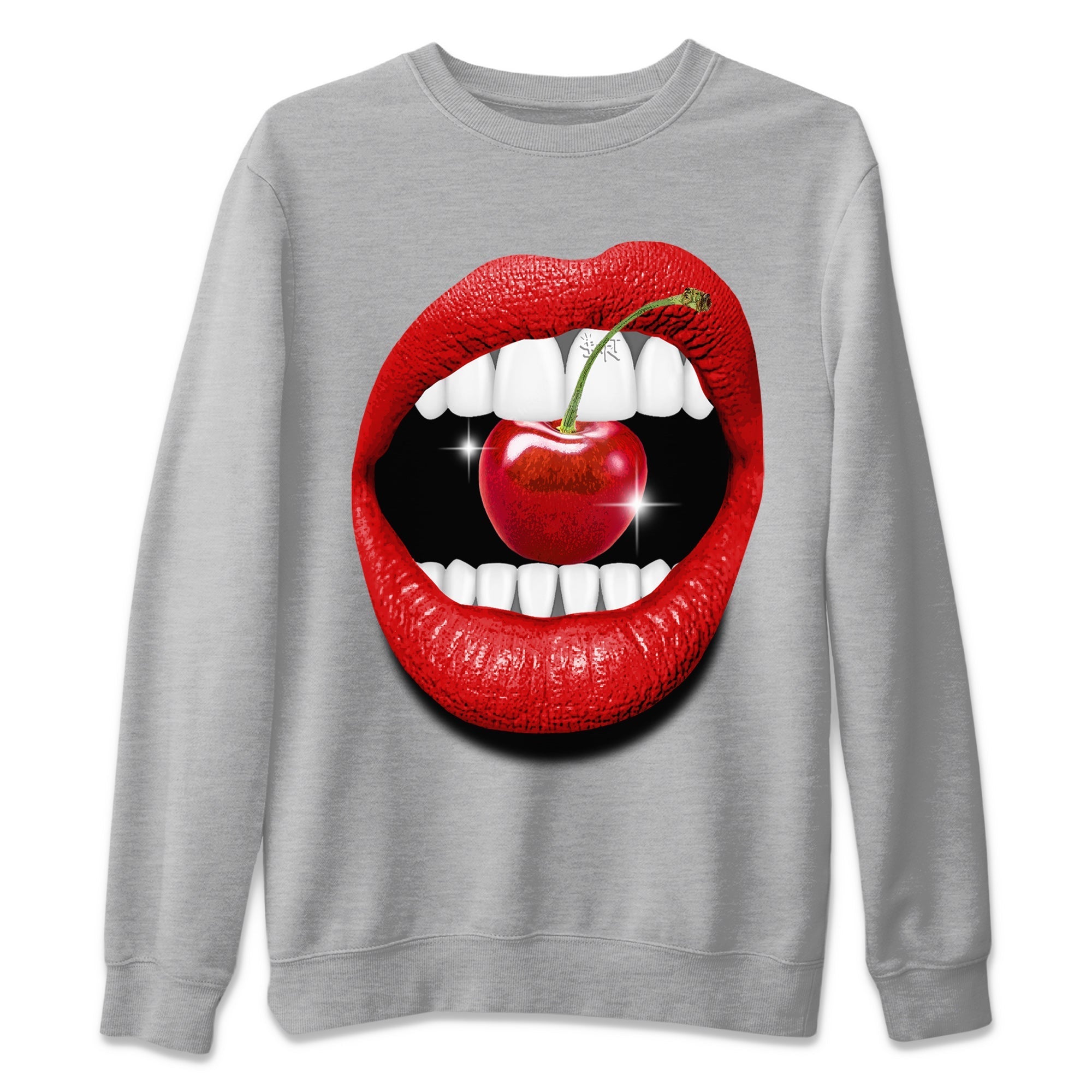 12s Cherry Sneaker Match Tees Lips Cherry Sneaker Shirts Air Jordan 12 Cherry Sneaker Release Tees Unisex Shirts Heather Grey 2