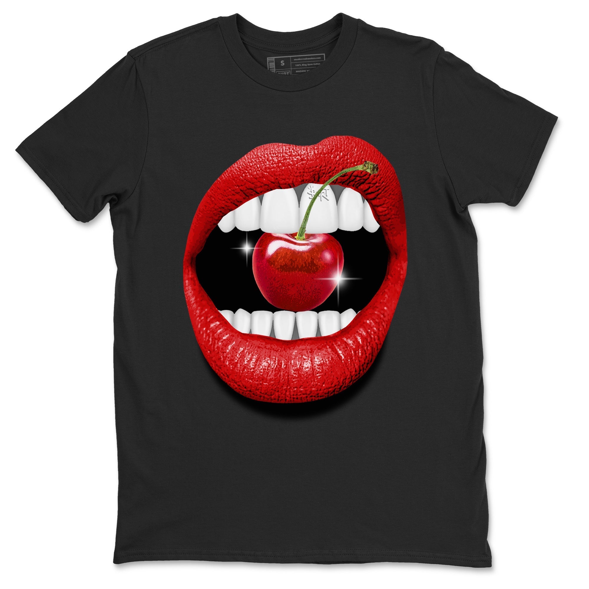 12s Cherry Sneaker Match Tees Lips Cherry Sneaker Shirts Air Jordan 12 Cherry Sneaker Release Tees Unisex Shirts Black 2