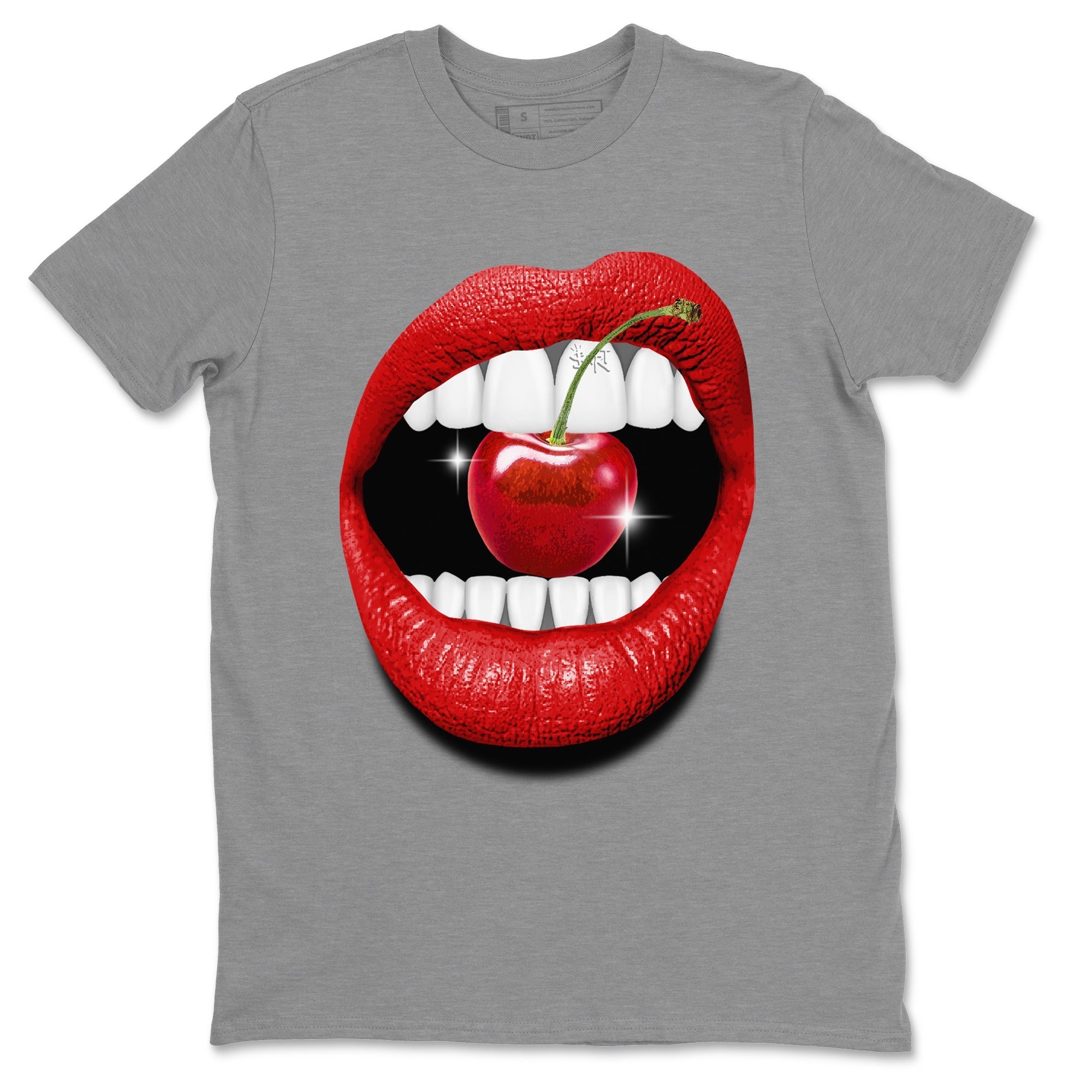 12s Cherry Sneaker Match Tees Lips Cherry Sneaker Shirts Air Jordan 12 Cherry Sneaker Release Tees Unisex Shirts Heather Grey 2
