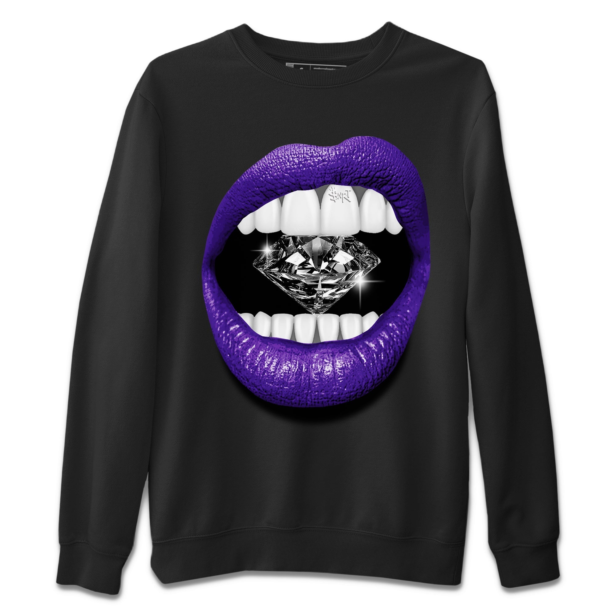 Air Jordan 12 Field Purple Sneaker Match Tees Lips Diamond Streetwear Sneaker Shirt Jordan Jordan 12 Lakers Sneaker Release Tees Unisex Shirts Black 2