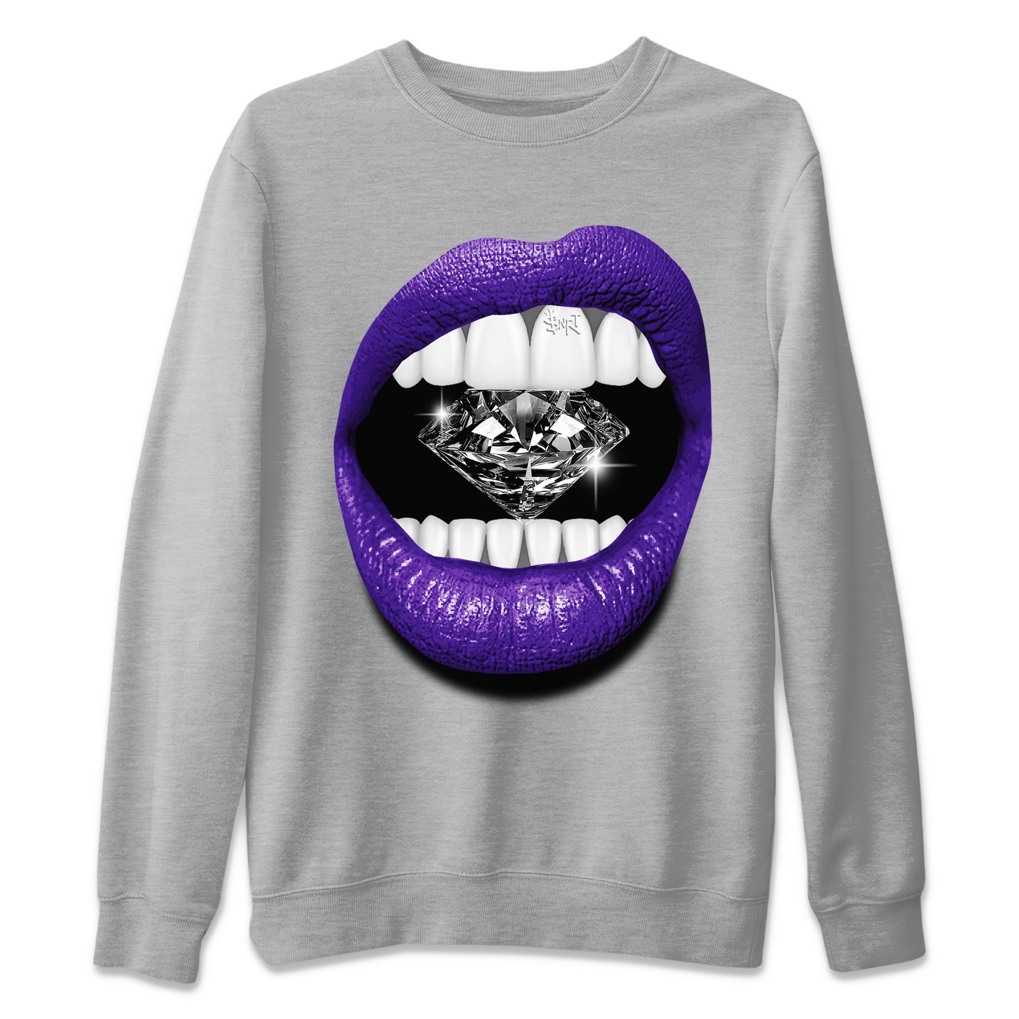 Air Jordan 12 Field Purple Sneaker Match Tees Lips Diamond Streetwear Sneaker Shirt Jordan Jordan 12 Lakers Sneaker Release Tees Unisex Shirts Heather Grey 2