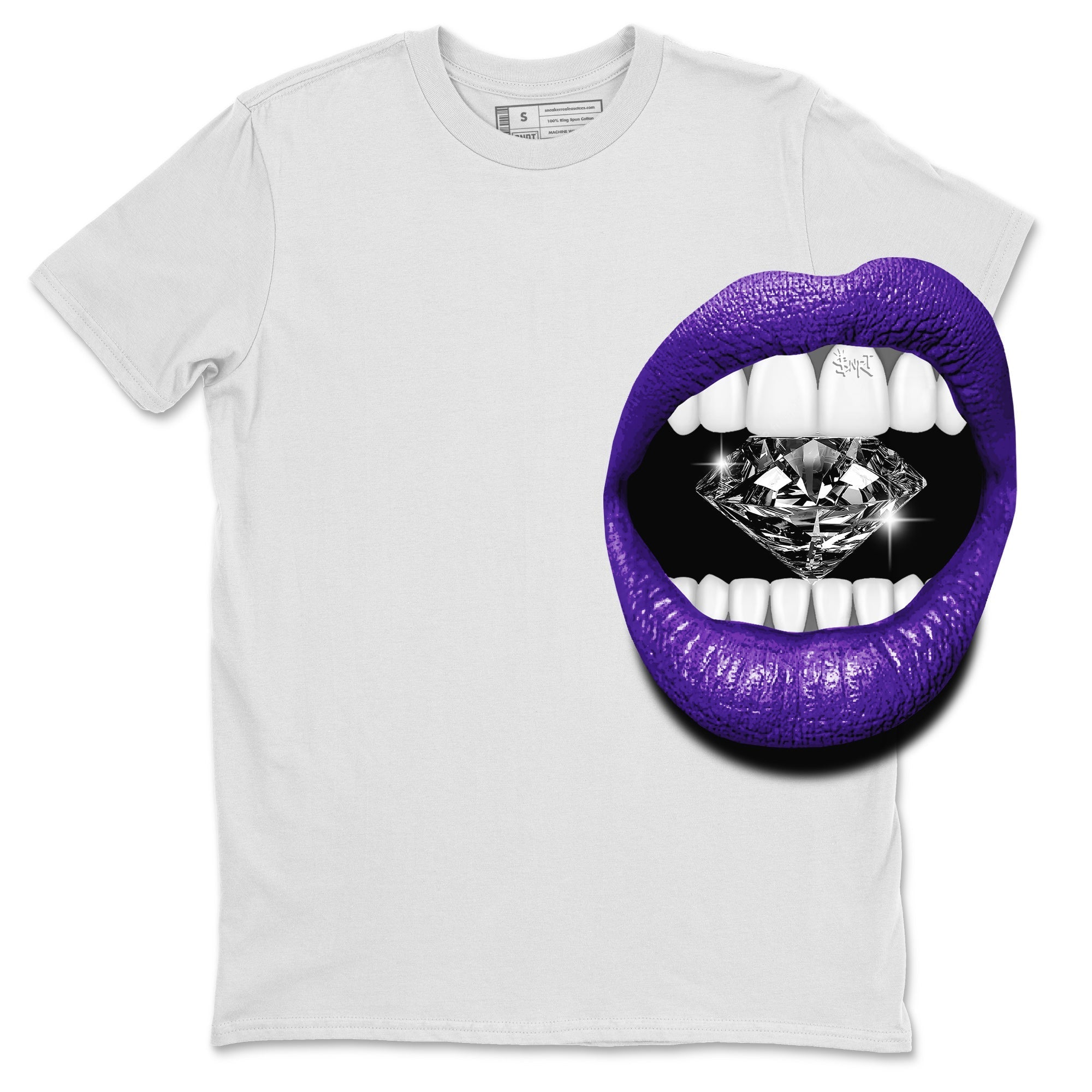 Air Jordan 12 Field Purple Sneaker Match Tees Lips Diamond Streetwear Sneaker Shirt Jordan Jordan 12 Lakers Sneaker Release Tees Unisex Shirts White 2