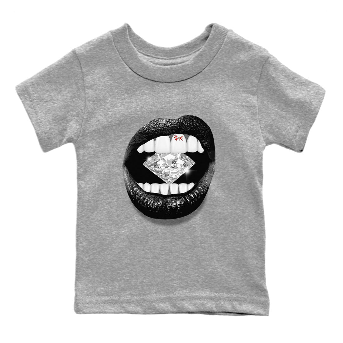 Air Jordan 13 Black Flint Sneaker Match Tees Lips Diamond Streetwear Sneaker Shirt Air Jordan 13 Retro Black Flint Tees Kids Shirts Heather Grey 2