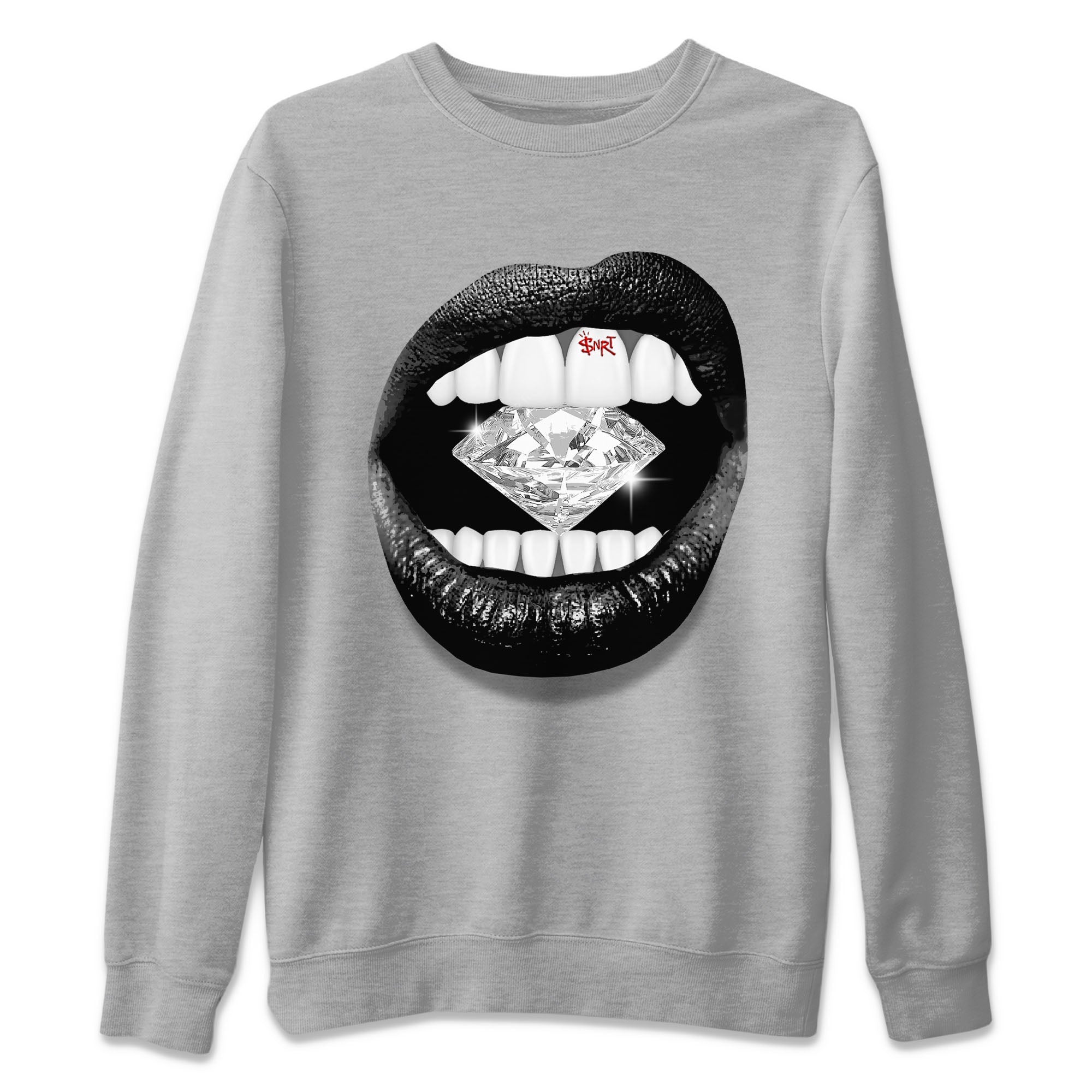 Air Jordan 13 Black Flint Sneaker Match Tees Lips Diamond Streetwear Sneaker Shirt Air Jordan 13 Retro Black Flint Tees Unisex Shirts Heather Grey 2