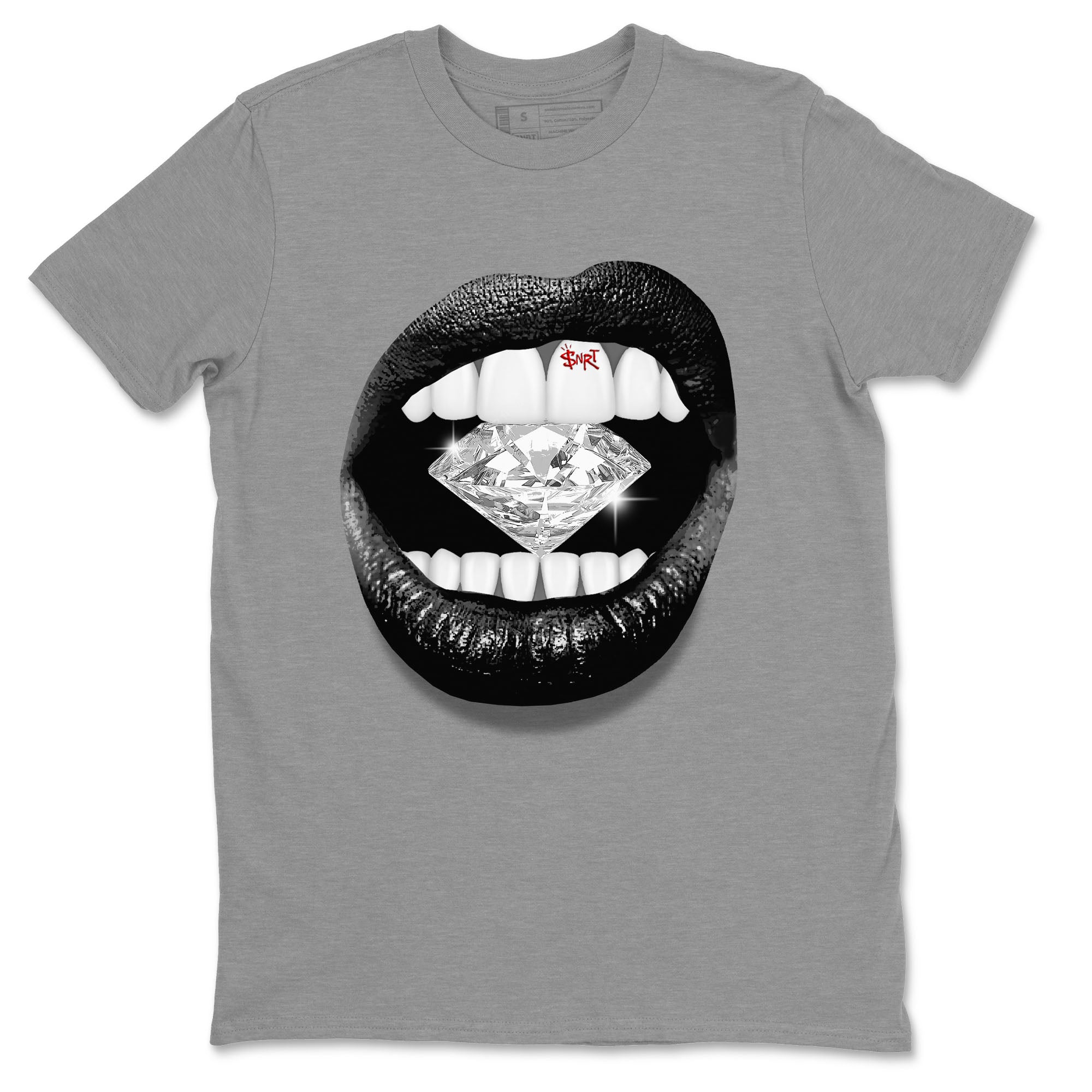 Air Jordan 13 Black Flint Sneaker Match Tees Lips Diamond Streetwear Sneaker Shirt Air Jordan 13 Retro Black Flint Tees Unisex Shirts Heather Grey 2