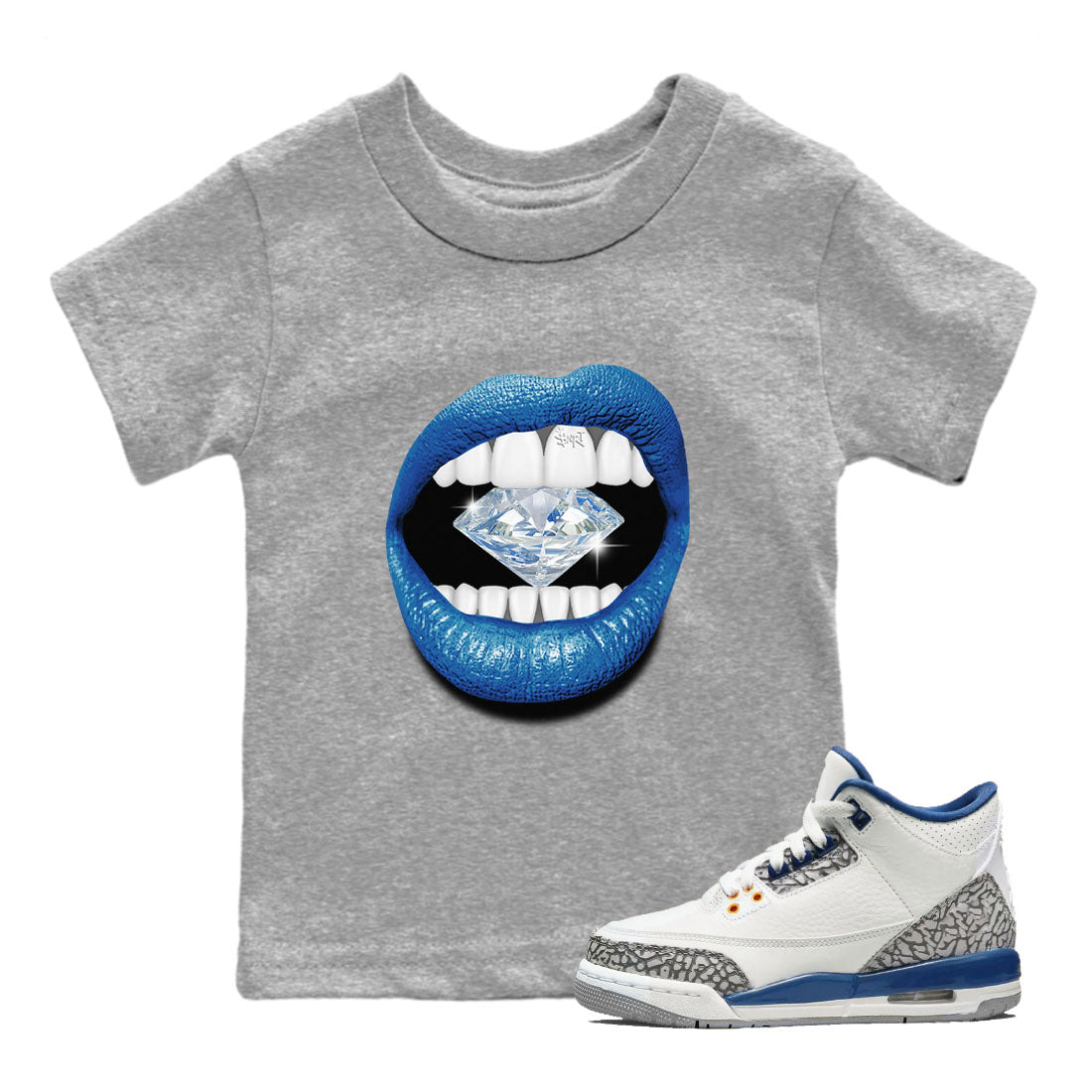 Air Jordan 3 Wizards Lips Diamond Baby and Kids Streetwear Sneaker Shirt Air Jordan 3 Wizards Kids Streetwear Sneaker Shirt Size Chart