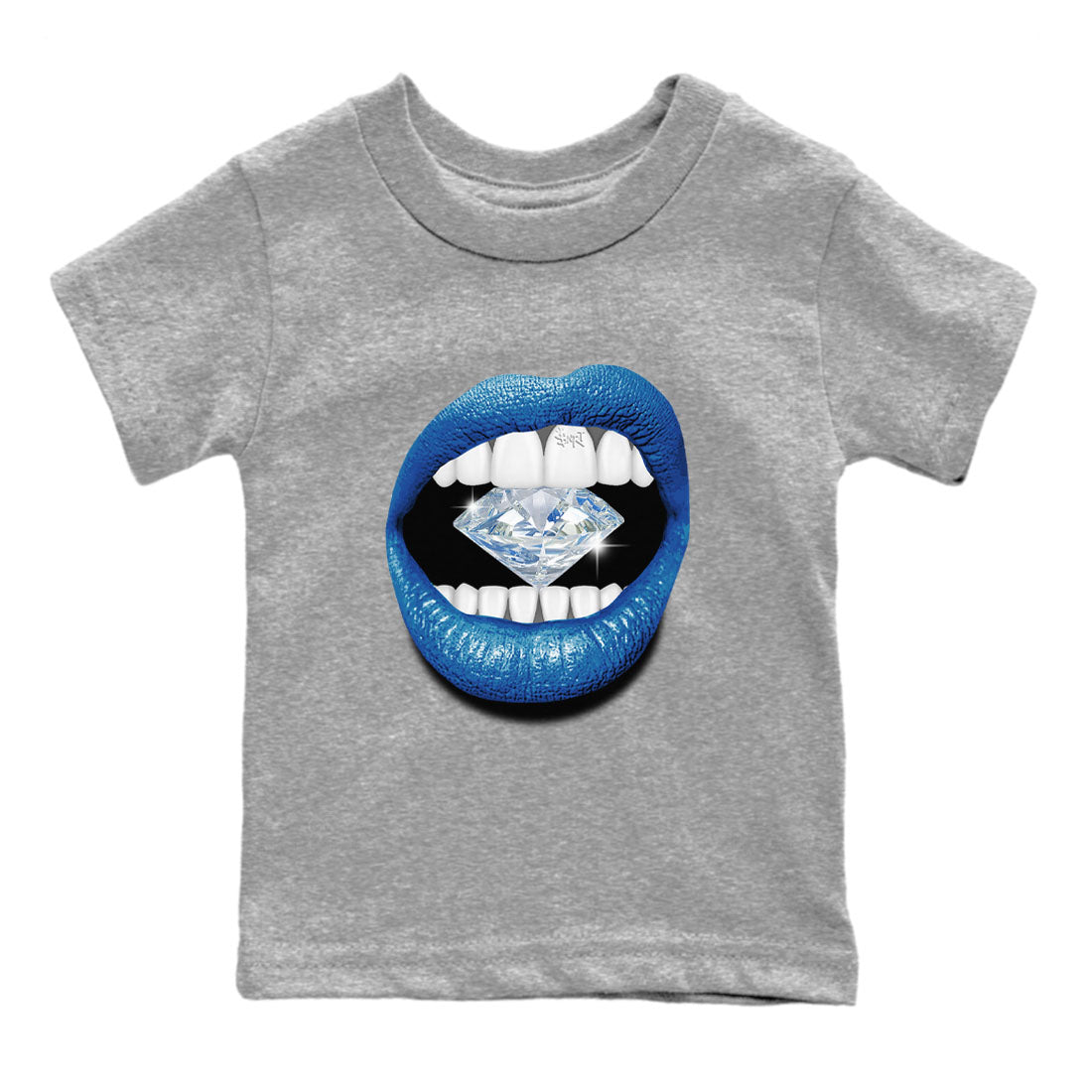 Air Jordan 3 Wizards Sneaker Match Tees Lips Diamond Streetwear Sneaker Shirt Air Jordan 3 Retro Wizards Tees Kids Shirts Heather Grey 2