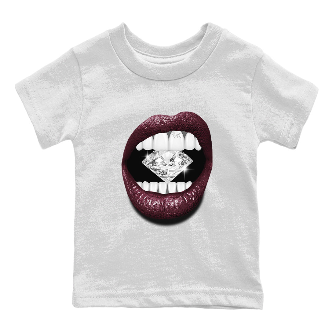 Air Jordan 5 Burgundy Sneaker Match Tees Lips Diamond Streetwear Sneaker Shirt Jordan 5 Burgundy Sneaker Release Tees Matching Outfits Kids Shirts White 2