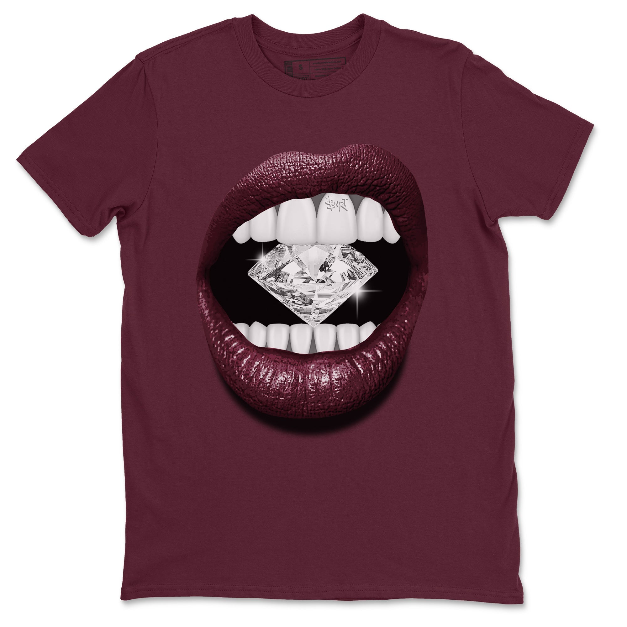 Air Jordan 5 Burgundy Sneaker Match Tees Lips Diamond Streetwear Sneaker Shirt Jordan 5 Burgundy Sneaker Release Tees Matching Outfits Unisex Shirts Maroon 2