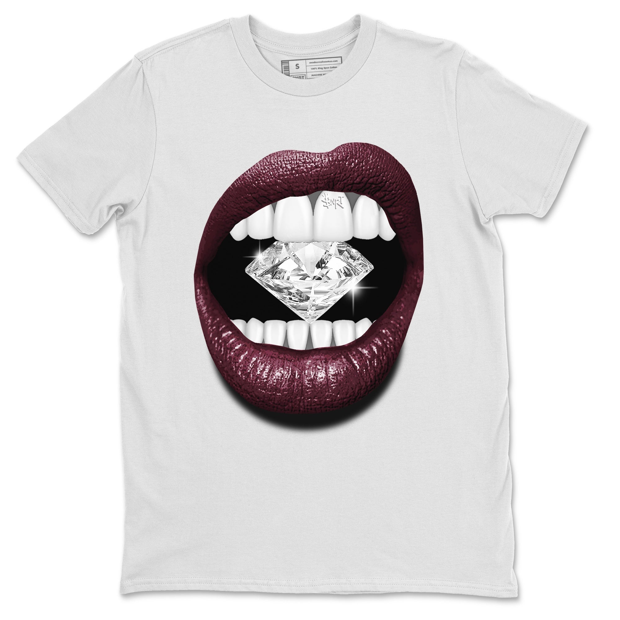Air Jordan 5 Burgundy Sneaker Match Tees Lips Diamond Streetwear Sneaker Shirt Jordan 5 Burgundy Sneaker Release Tees Matching Outfits Unisex Shirts White 2