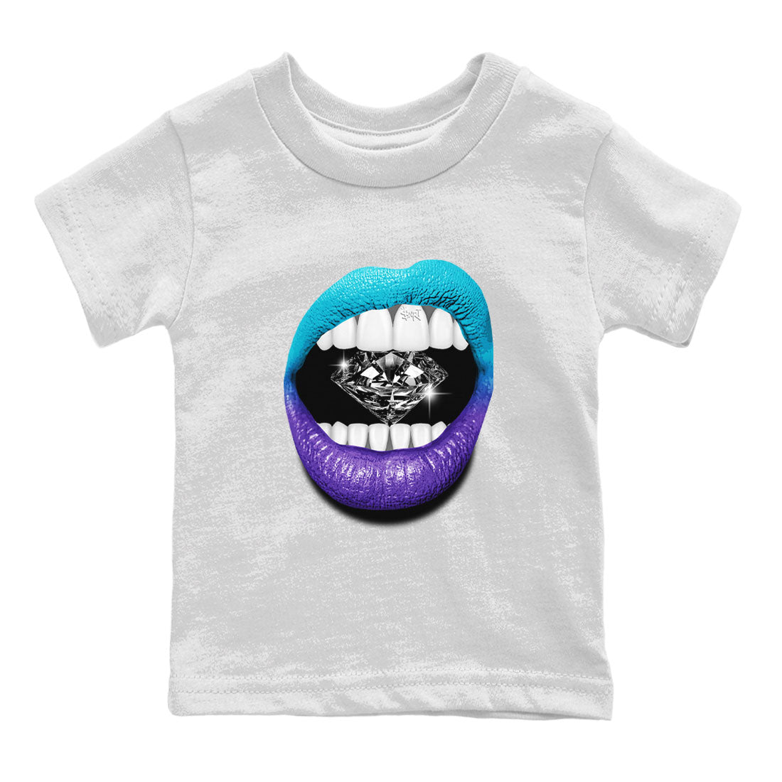6s Aqua Sneaker Match Tees Lips Diamond Streetwear Sneaker Shirt Air Jordan 6 Aqua Drip Gear Zone Sneaker Matching Clothing Kids Shirts White 2
