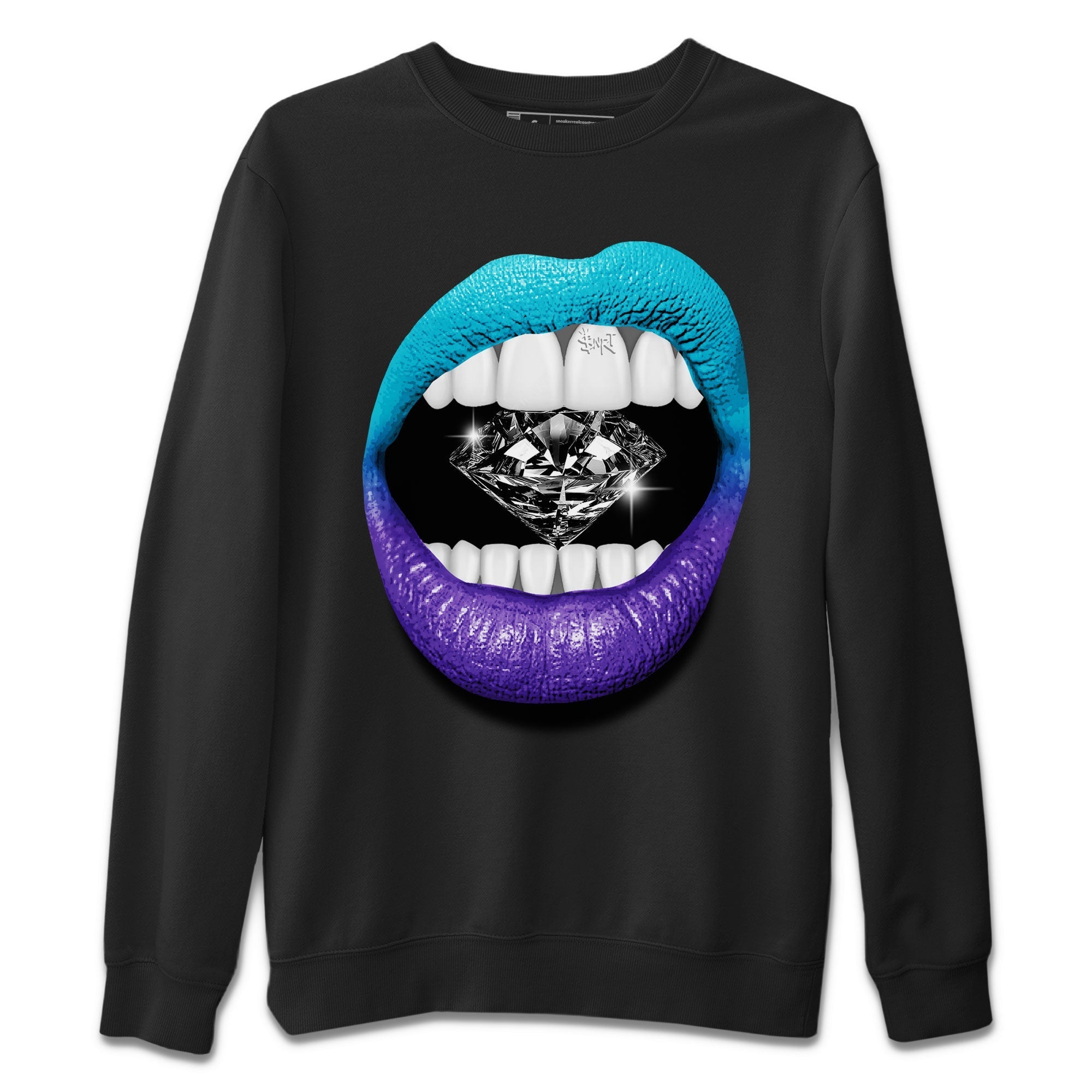 6s Aqua Sneaker Match Tees Lips Diamond Streetwear Sneaker Shirt Air Jordan 6 Aqua Drip Gear Zone Sneaker Matching Clothing Unisex Shirts Black 2