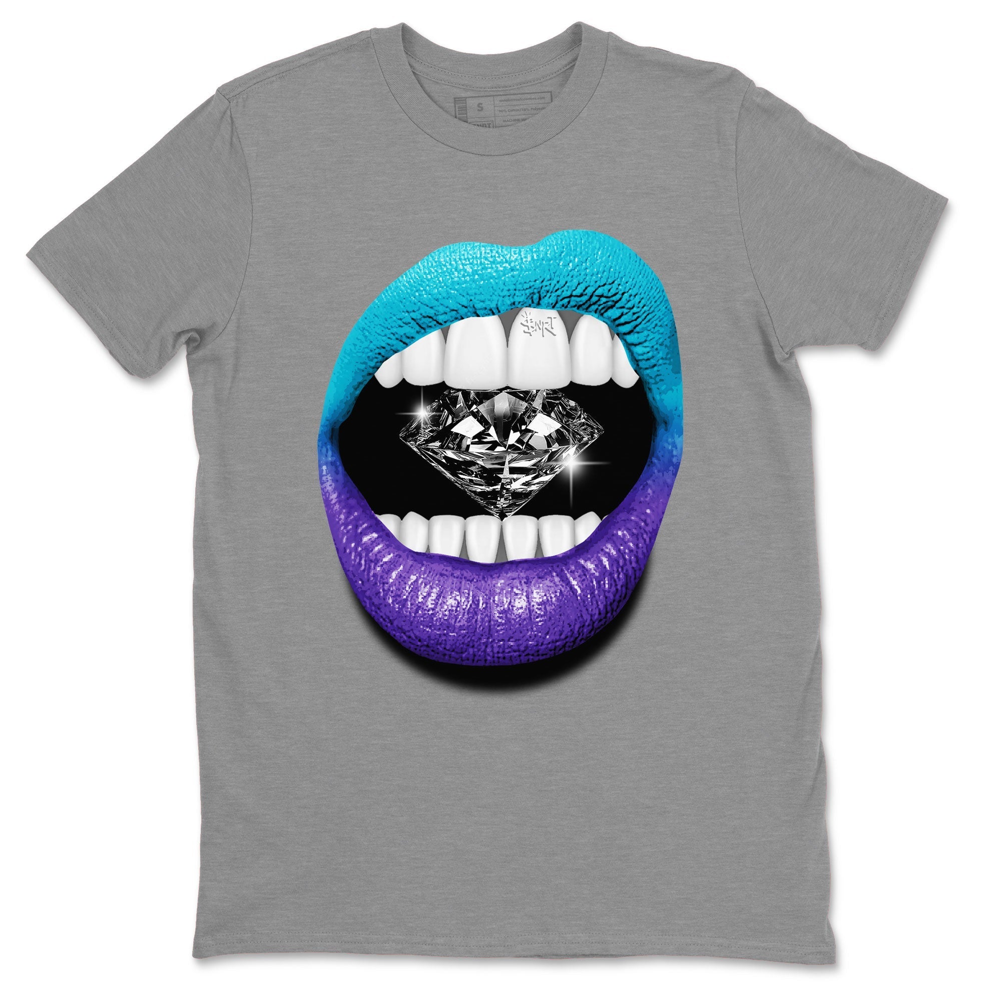 6s Aqua Sneaker Match Tees Lips Diamond Streetwear Sneaker Shirt Air Jordan 6 Aqua Drip Gear Zone Sneaker Matching Clothing Unisex Shirts Heather Grey 2