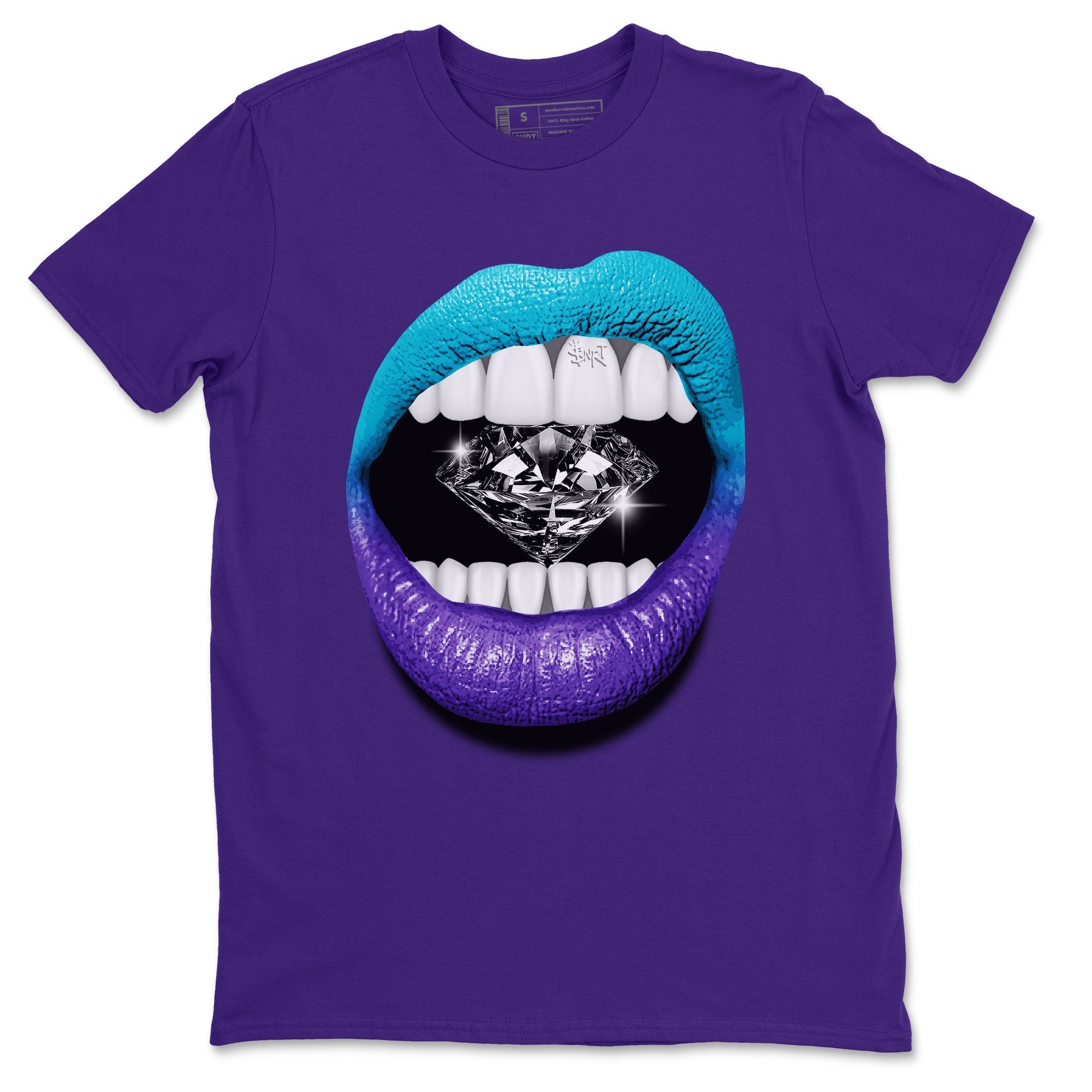 6s Aqua Sneaker Match Tees Lips Diamond Streetwear Sneaker Shirt Air Jordan 6 Aqua Drip Gear Zone Sneaker Matching Clothing Unisex Shirts Purple 2