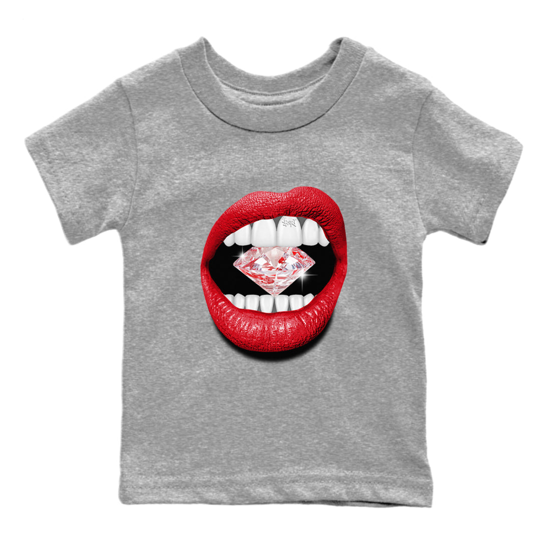 Air Jordan 6 Toro Bravo Sneaker Match Tees Lips Diamond Streetwear Sneaker Shirt Air Jordan 6 Toro Tees Kids Shirts Heather Grey 2