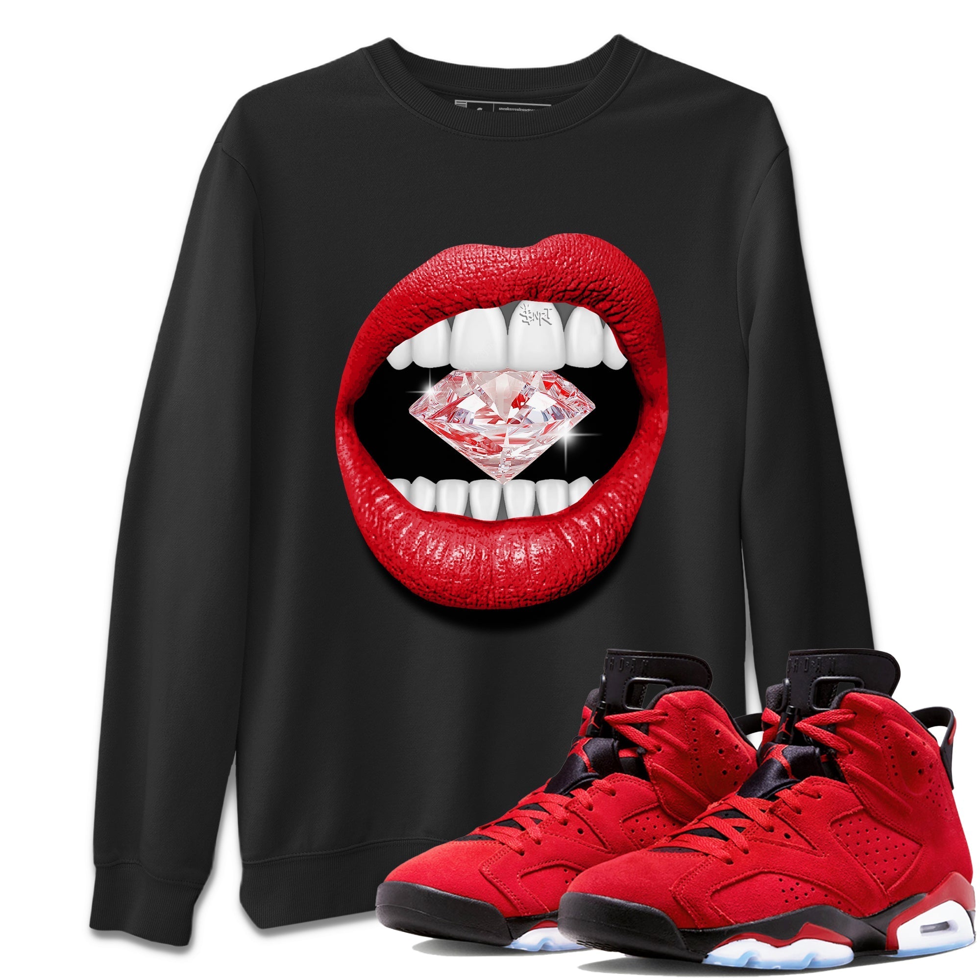 Air Jordan 6 Toro Bravo Sneaker Match Tees Lips Diamond Streetwear Sneaker Shirt Air Jordan 6 Toro Tees Unisex Shirts Black 1