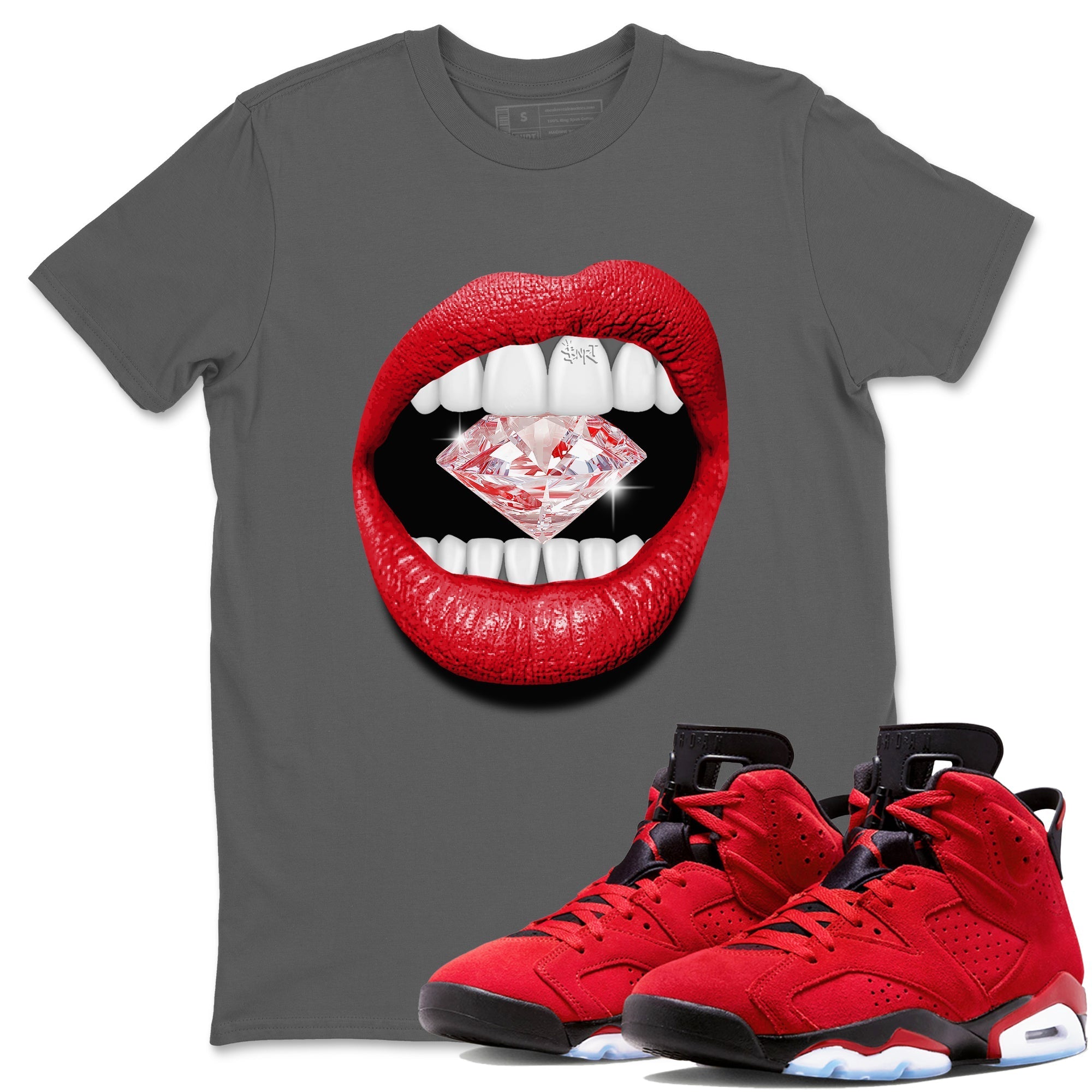 Air Jordan 6 Toro Bravo Sneaker Match Tees Lips Diamond Streetwear Sneaker Shirt Air Jordan 6 Toro Tees Unisex Shirts Cool Grey 1